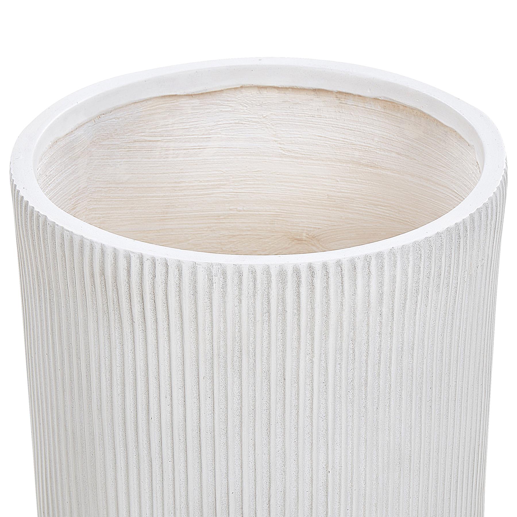 Beliani-OREOI-Bloempot-Gebroken wit-37 x 37 x 37 cm-Kleivezel