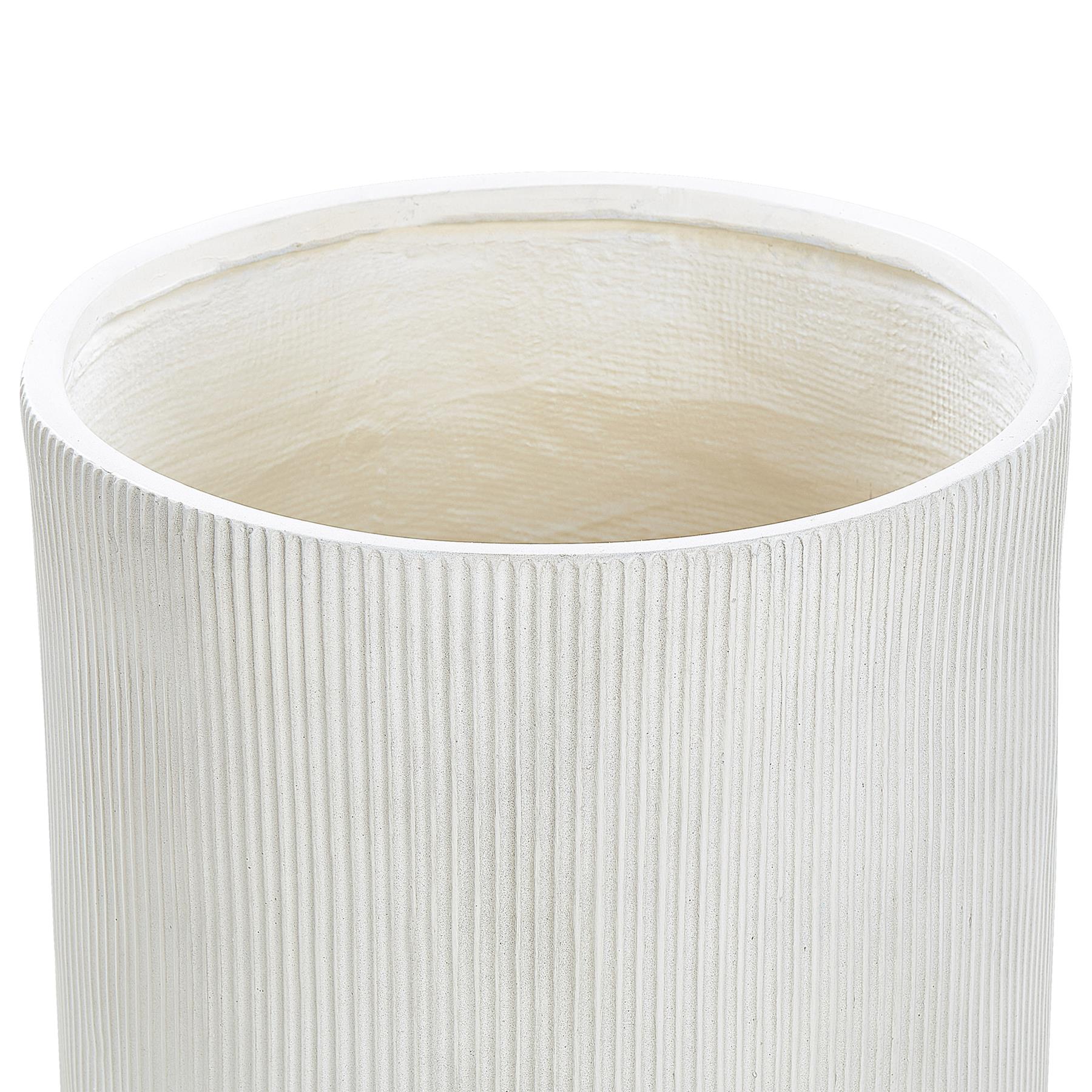 Beliani - OREOI - Bloempot - Wit - 55 x 55 x 55 cm - Kleivezel