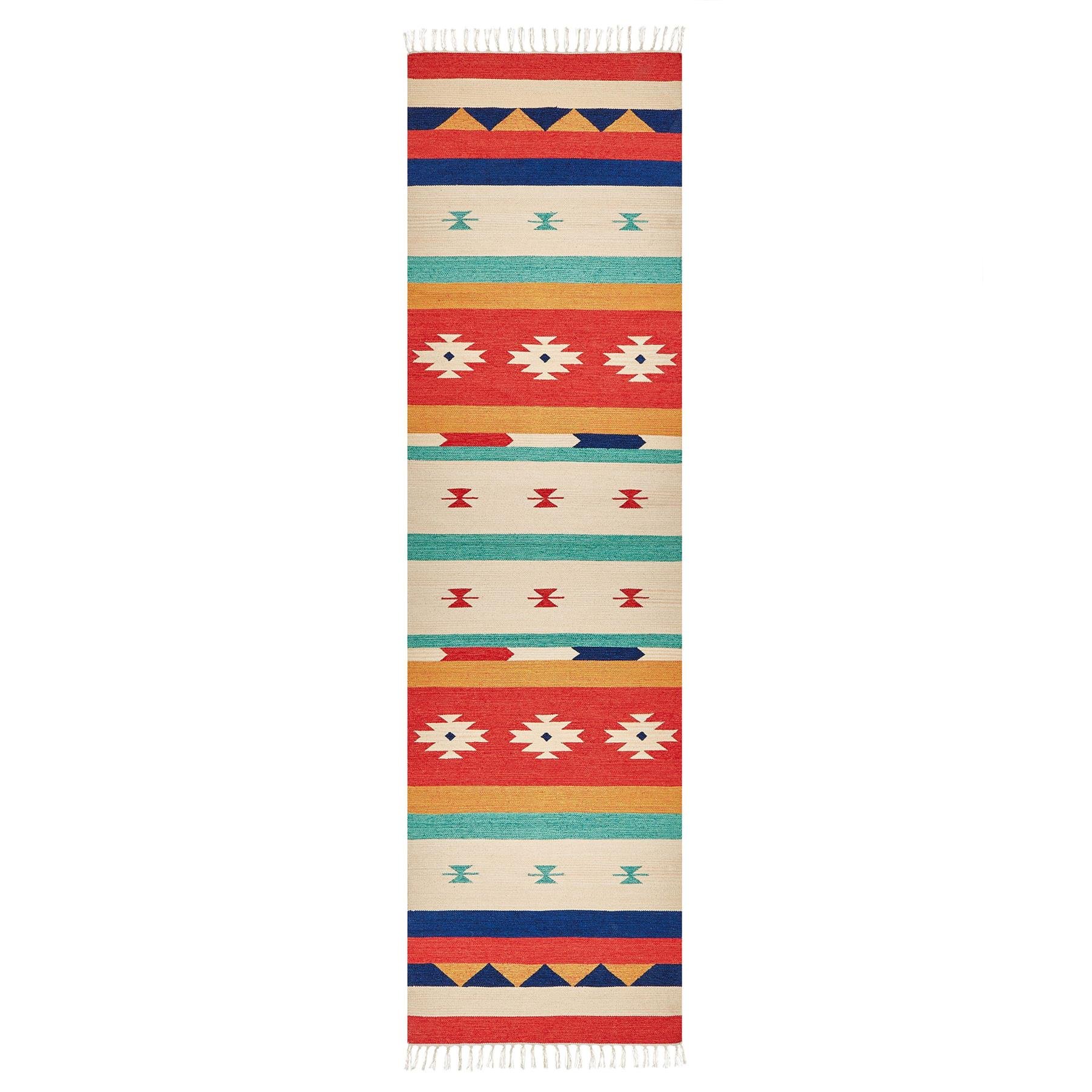 Beliani - MARGARA - Vloerkleed - Meerkleurig - 80 x 300 cm - Katoen