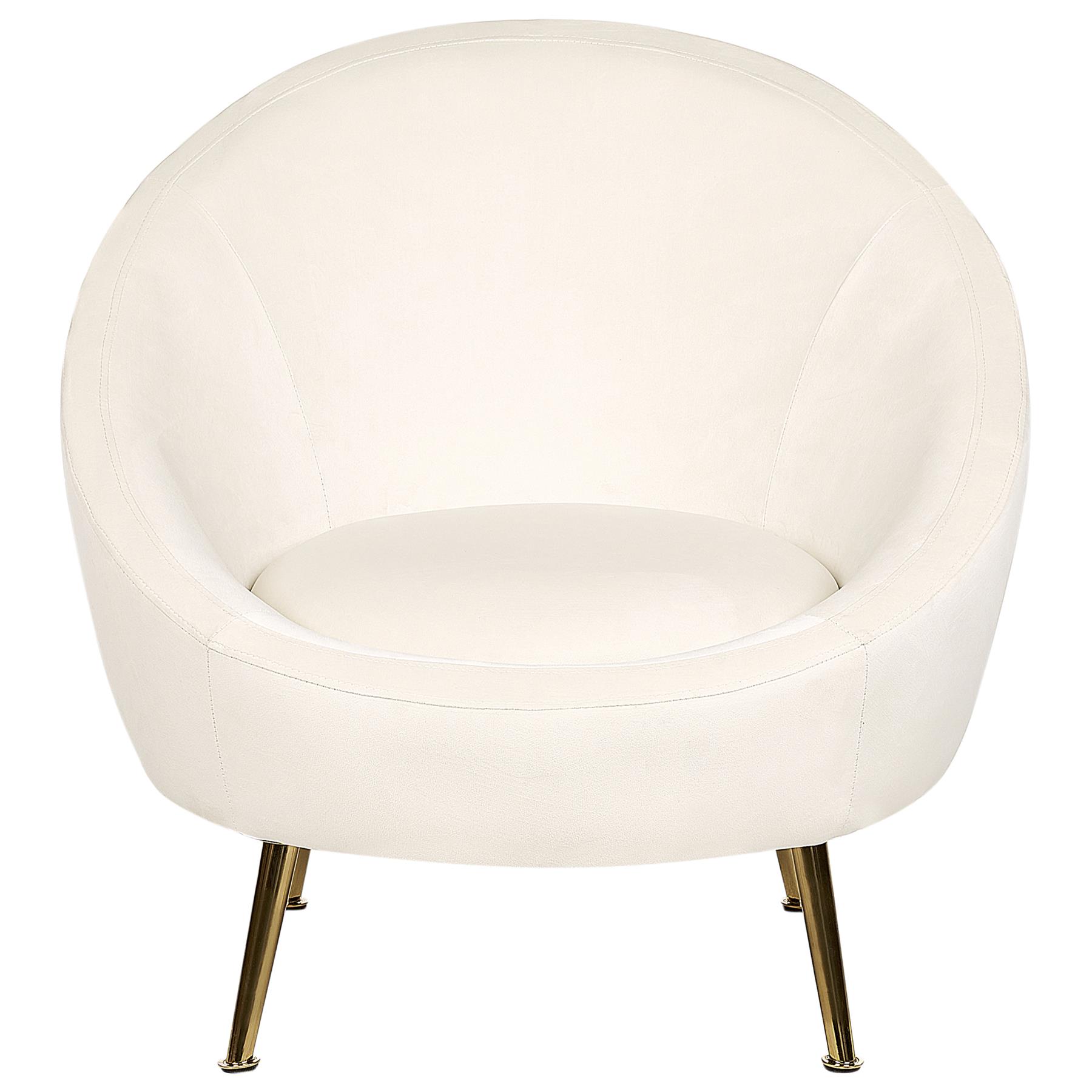 Beliani - LANGA - Fauteuil - Gebroken wit - Fluweel