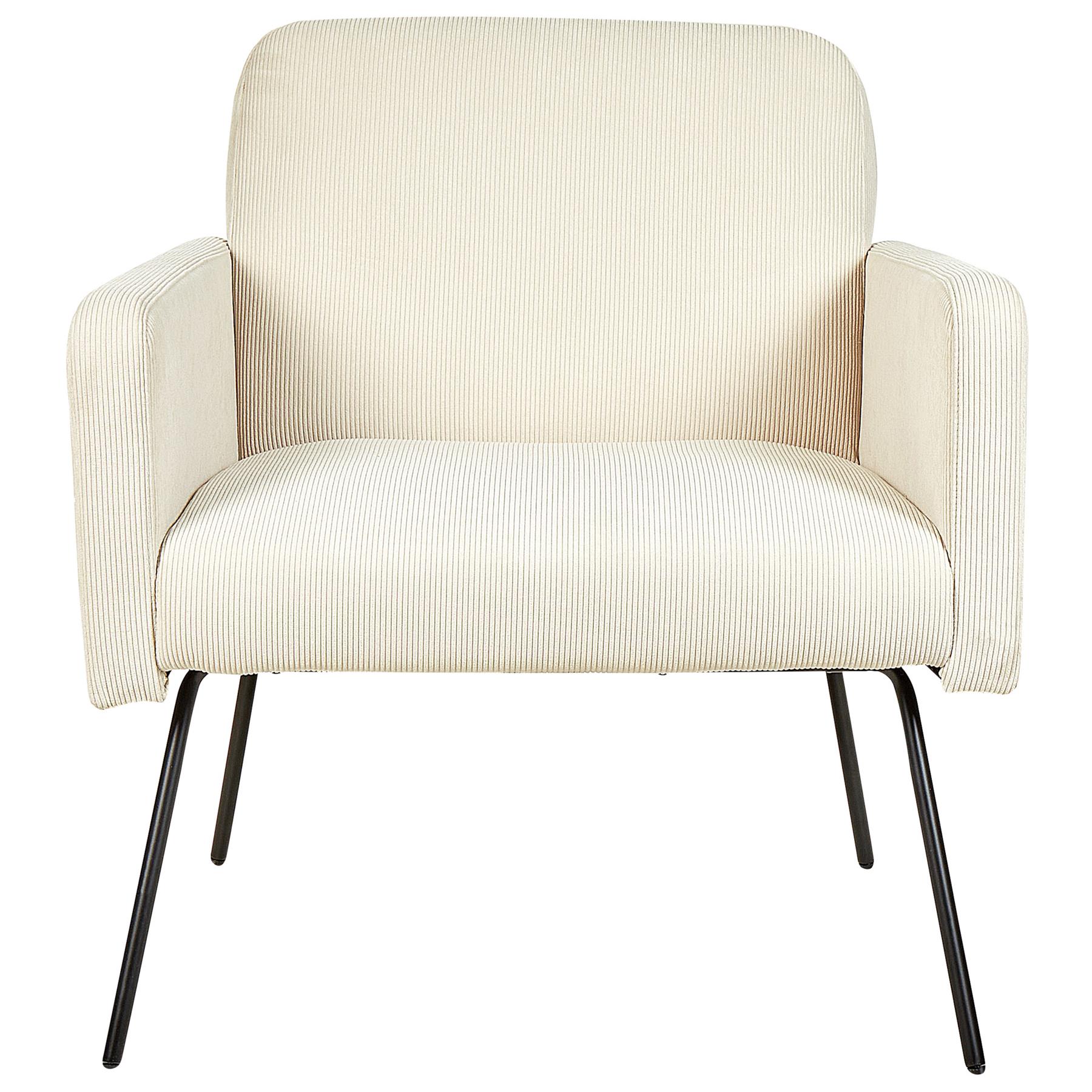 Beliani - NARKEN - Fauteuil - Crème - Corduroy