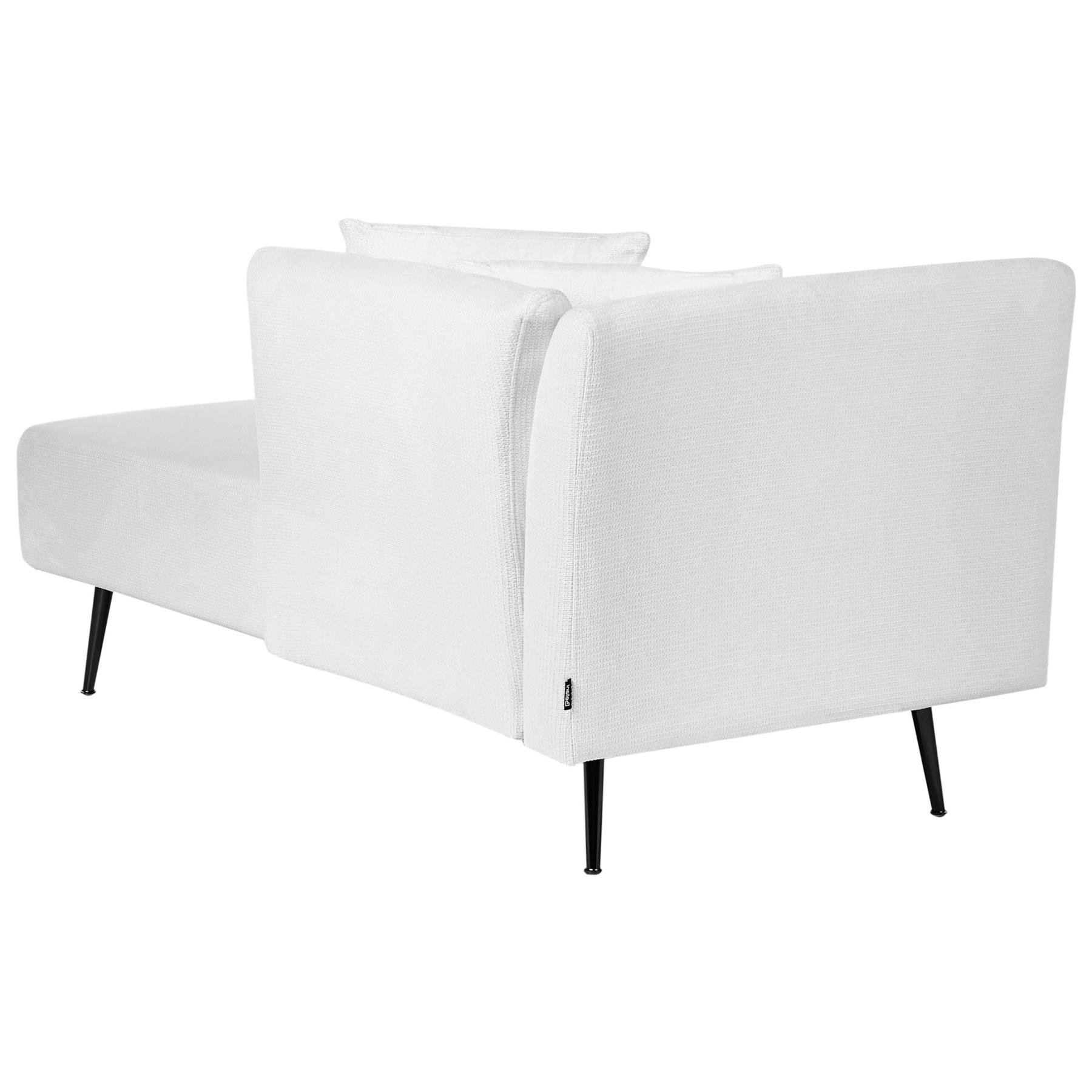 Beliani - RIOM - Chaise longue - Gebroken wit - Linkszijdig - Stof