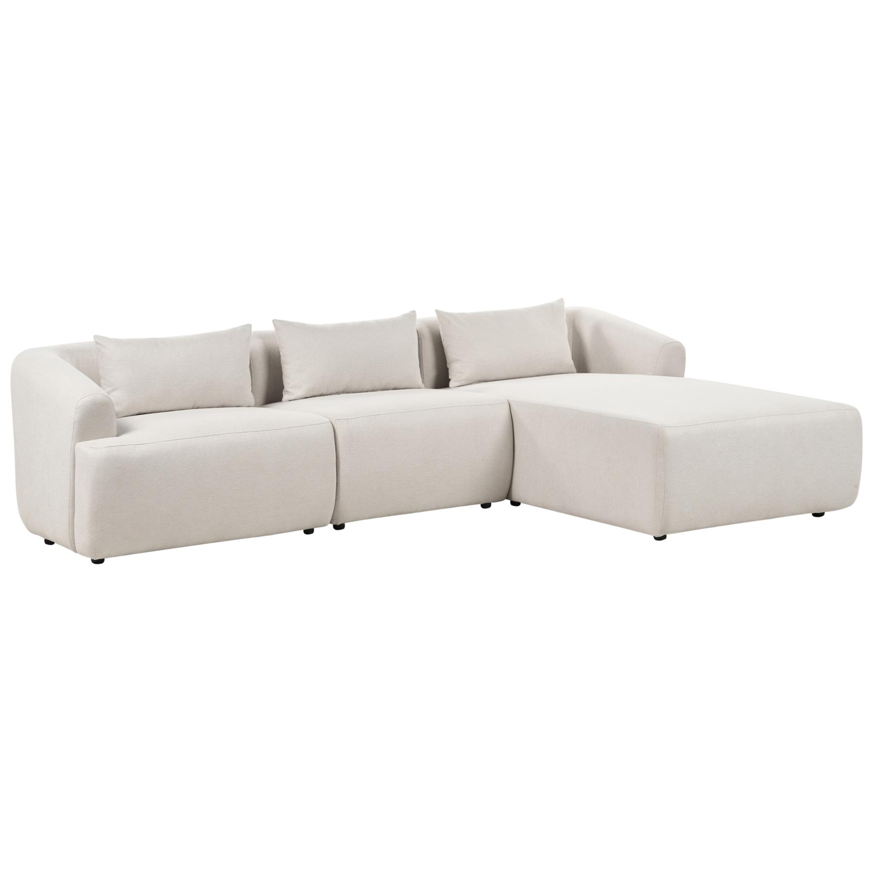 Beliani - SVANSELE - Driezitsbank - Beige - Linkszijdig - Polyester