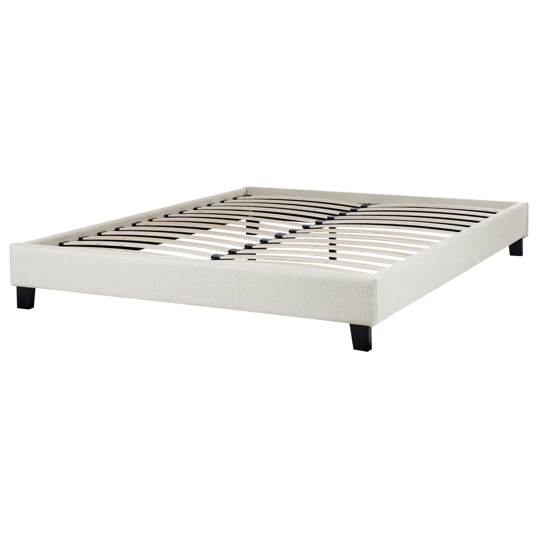 Beliani-ROANNE-Tweepersoonsbed-Lichtbeige-160 x 200 cm-Polyester