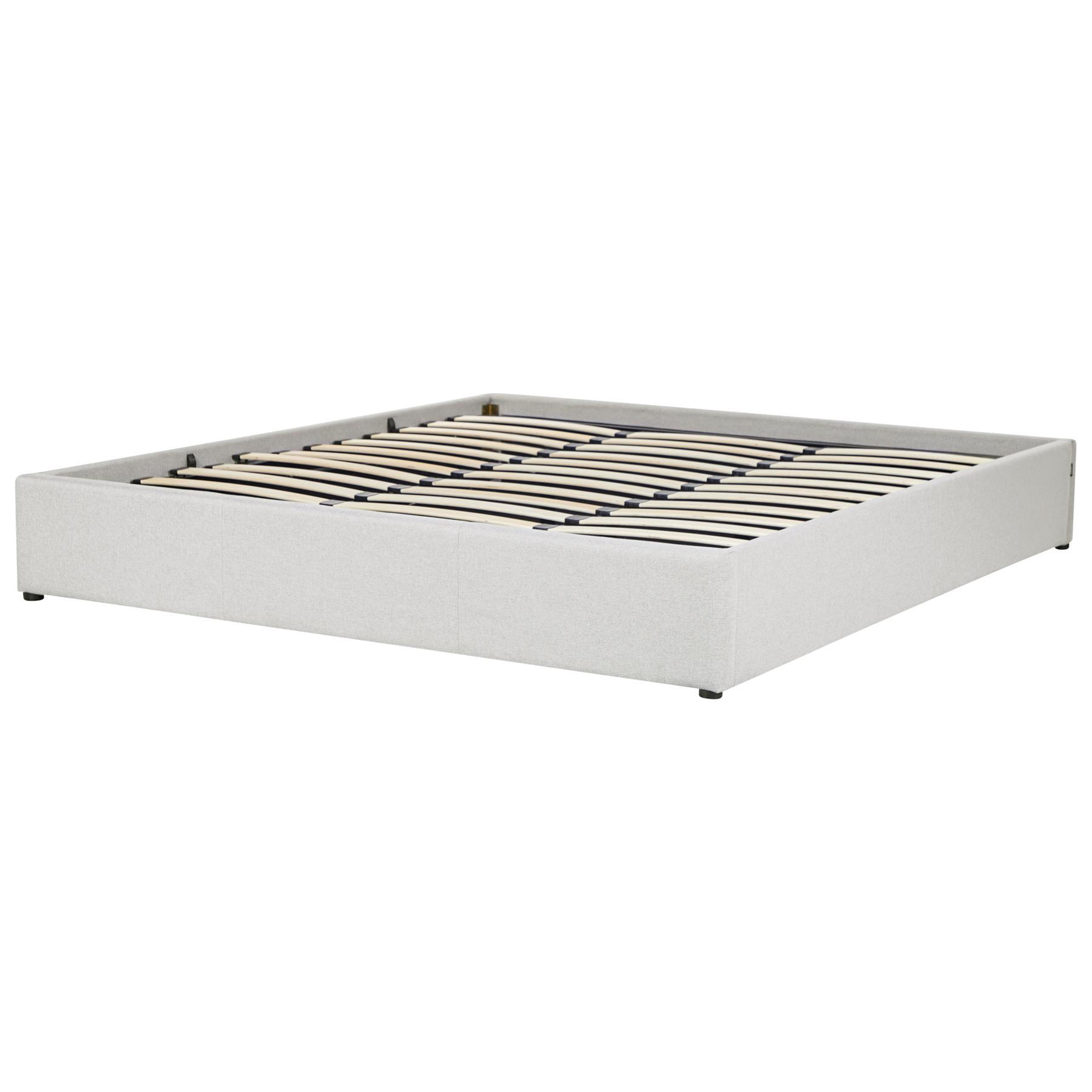 Beliani-DINAN-Tweepersoonsbed-Lichtgrijs-180 x 200 cm-Polyester