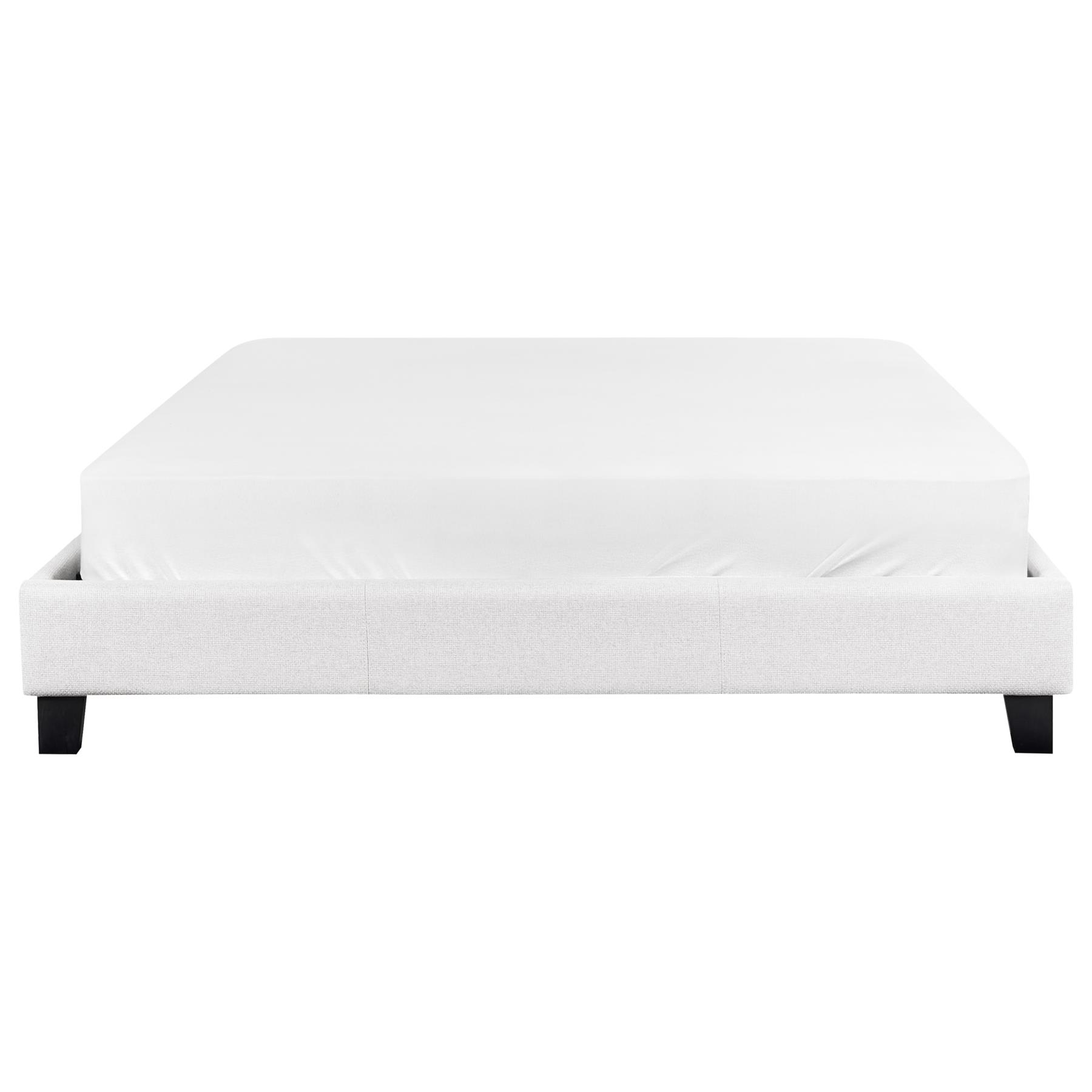 Beliani-ROANNE -Tweepersoonsbed-Lichtgrijs-160 x 200 cm-Polyester