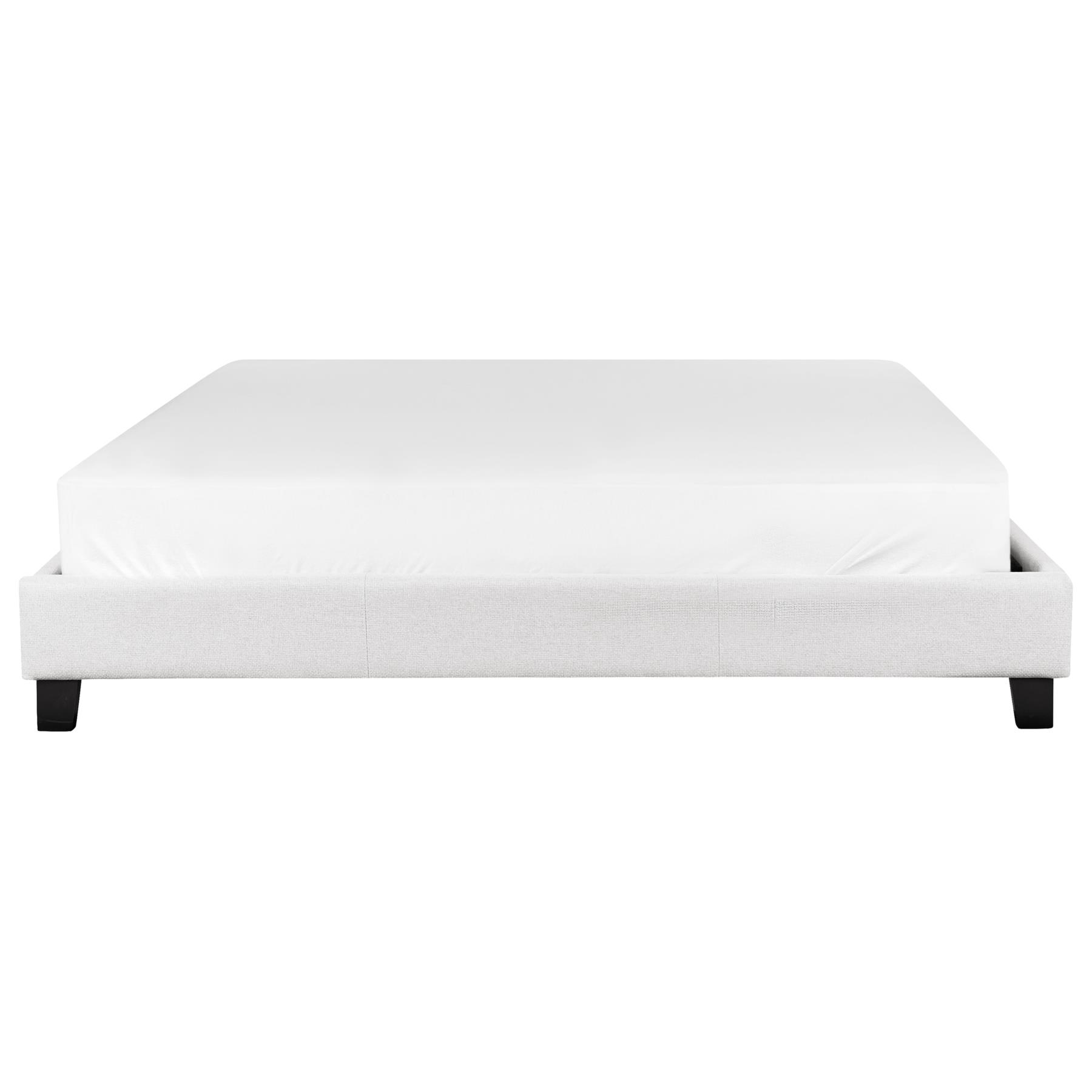 Beliani-ROANNE -Tweepersoonsbed-Lichtgrijs-180 x 200 cm-Polyester