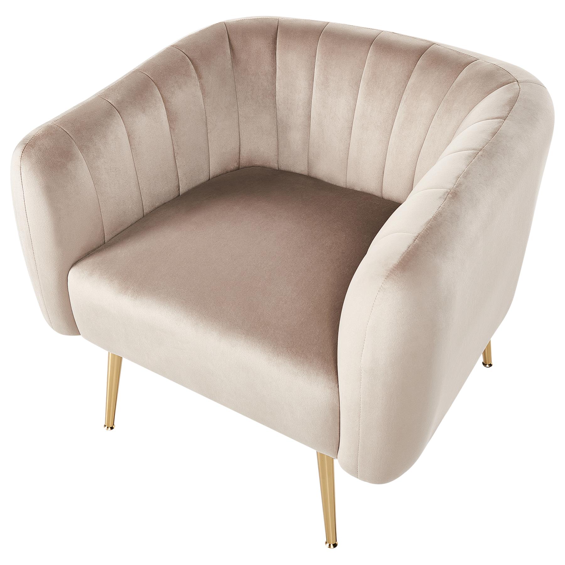 Beliani - LACONIA - Fauteuil - Taupe - Fluweel