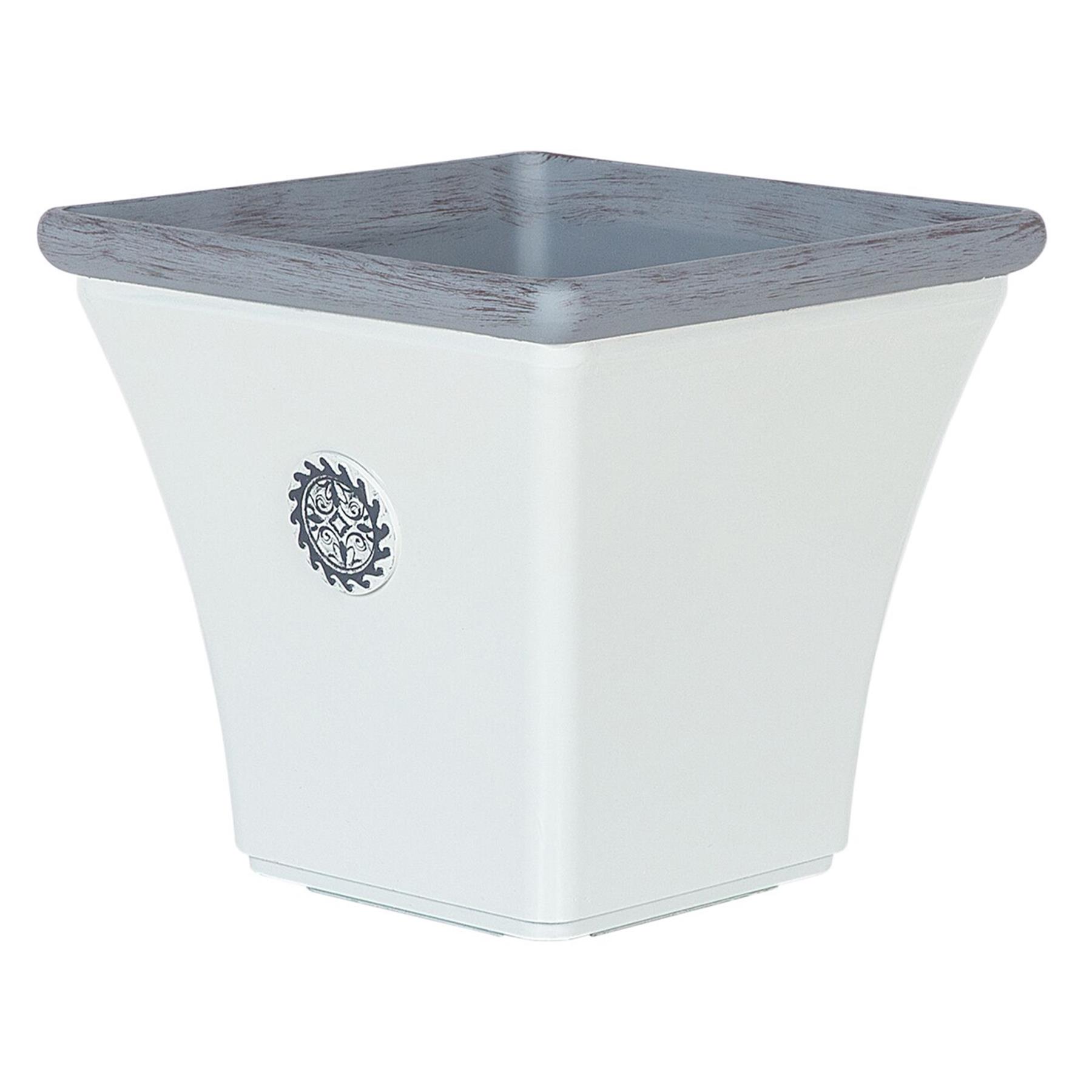 Beliani-ELATEIA-Bloempot set van 2-Wit-32 cm-Klei-vezelmengsel