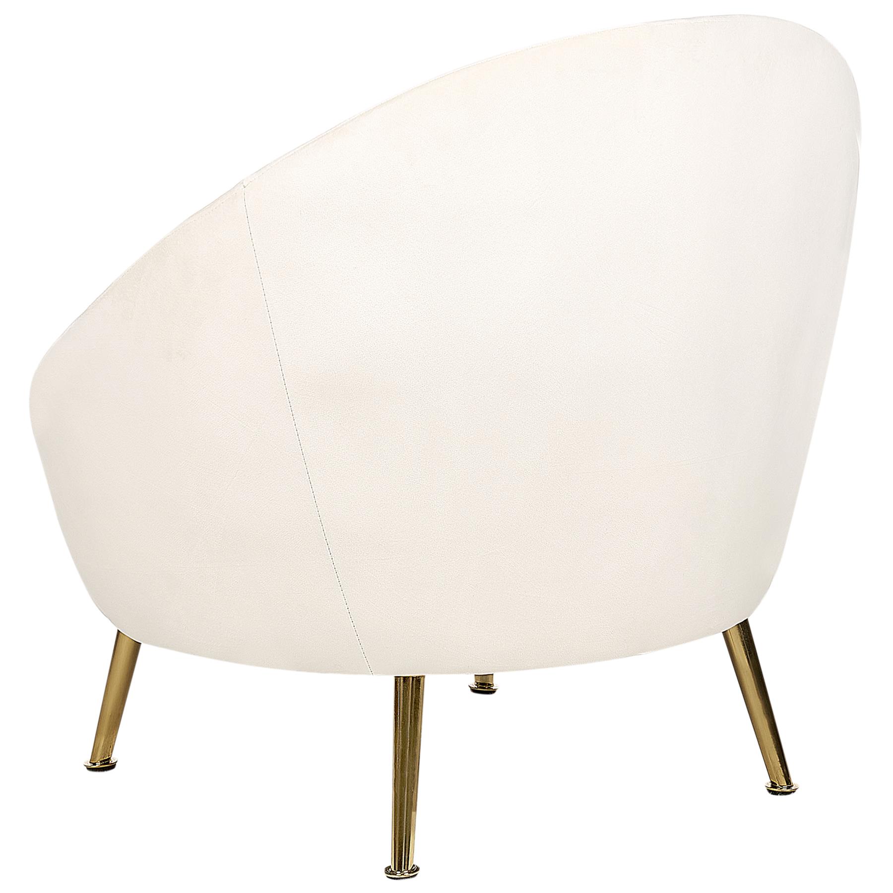 Beliani - LANGA - Fauteuil - Gebroken wit - Fluweel