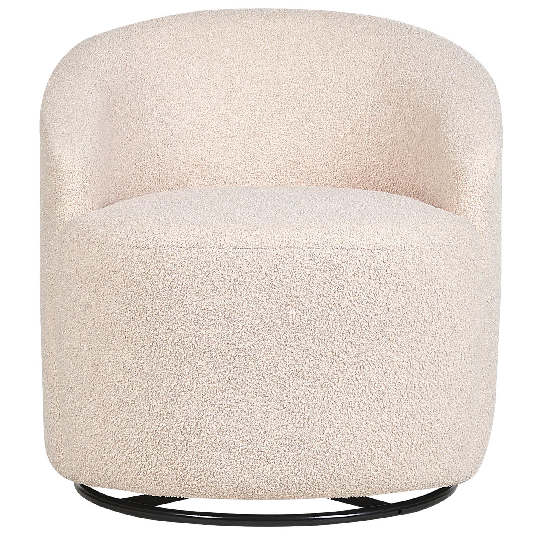 Beliani - DAVIK - Fauteuil - Beige|Zwart - Polyester