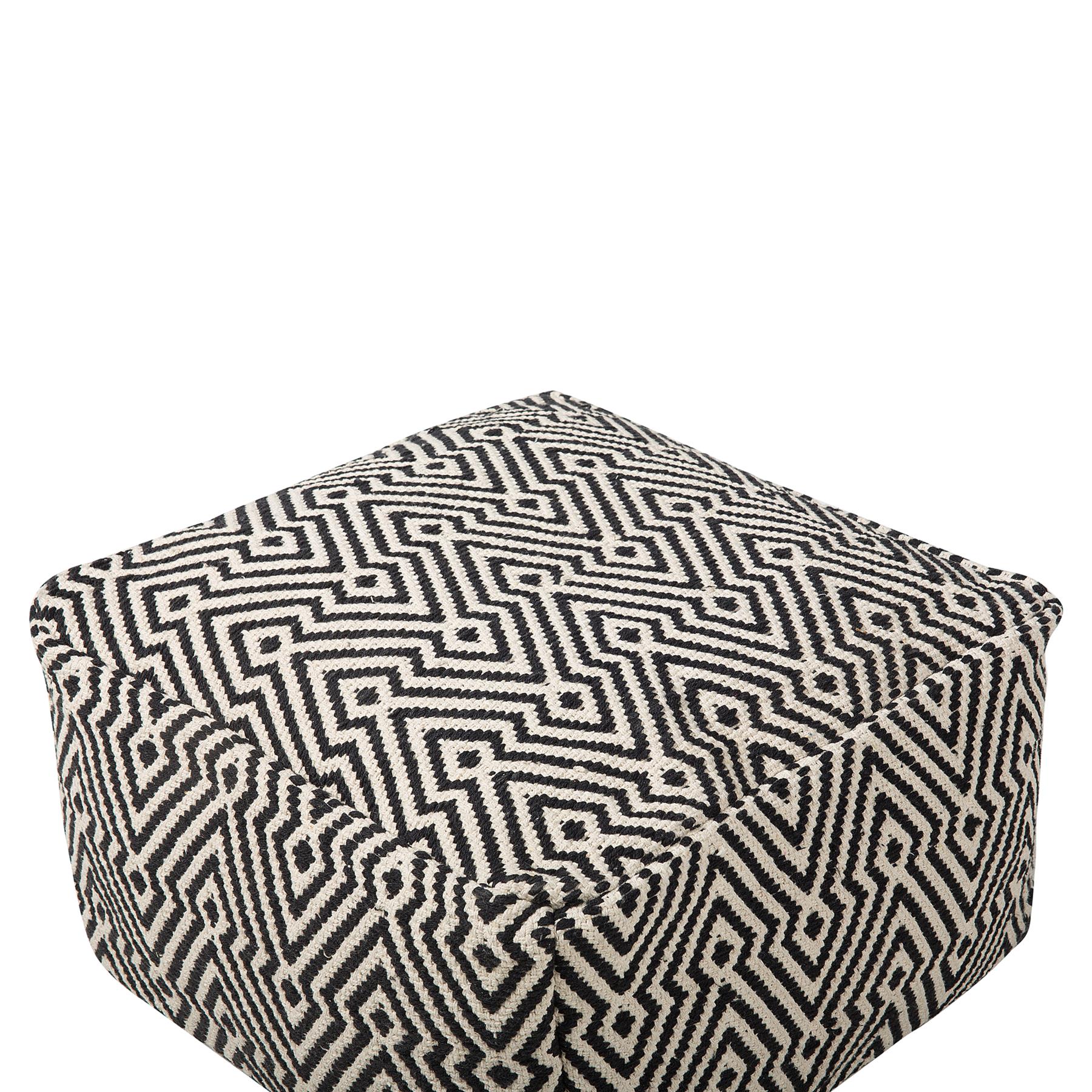 Beliani - MUKKI - Poef - Zwart - 50 cm - Katoen