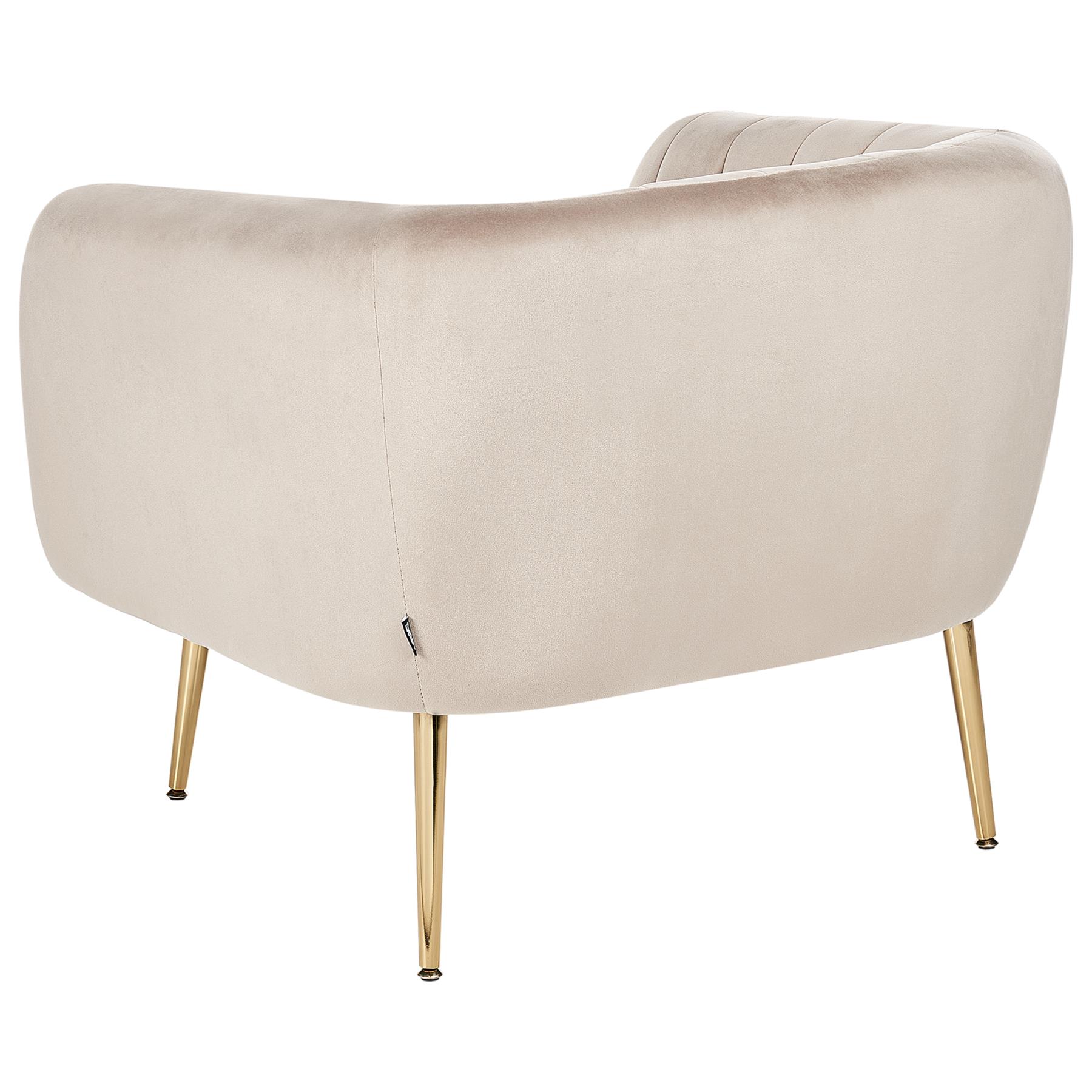 Beliani - LACONIA - Fauteuil - Taupe - Fluweel