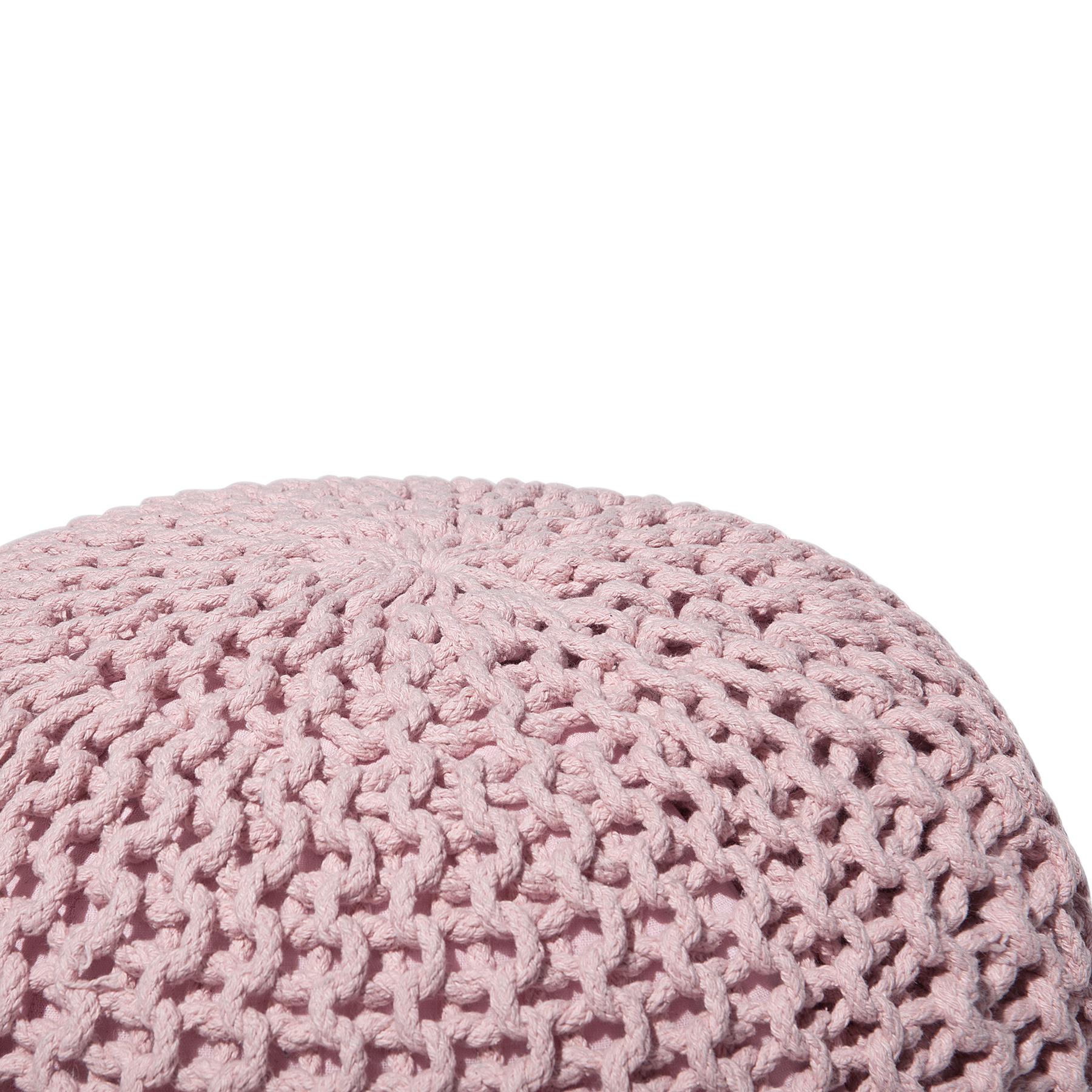Beliani - CONRAD - Poef - Roze - 50 cm - Katoen