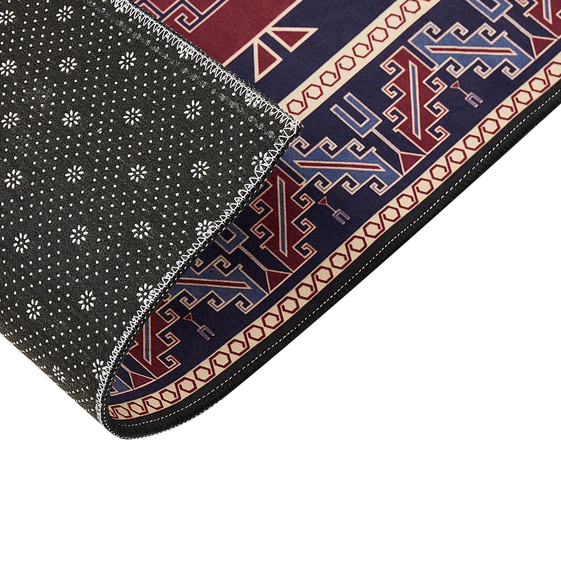 Beliani - KANGAL - Loper tapijt - Blauw|Rood - 80 x 300 cm - Polyester