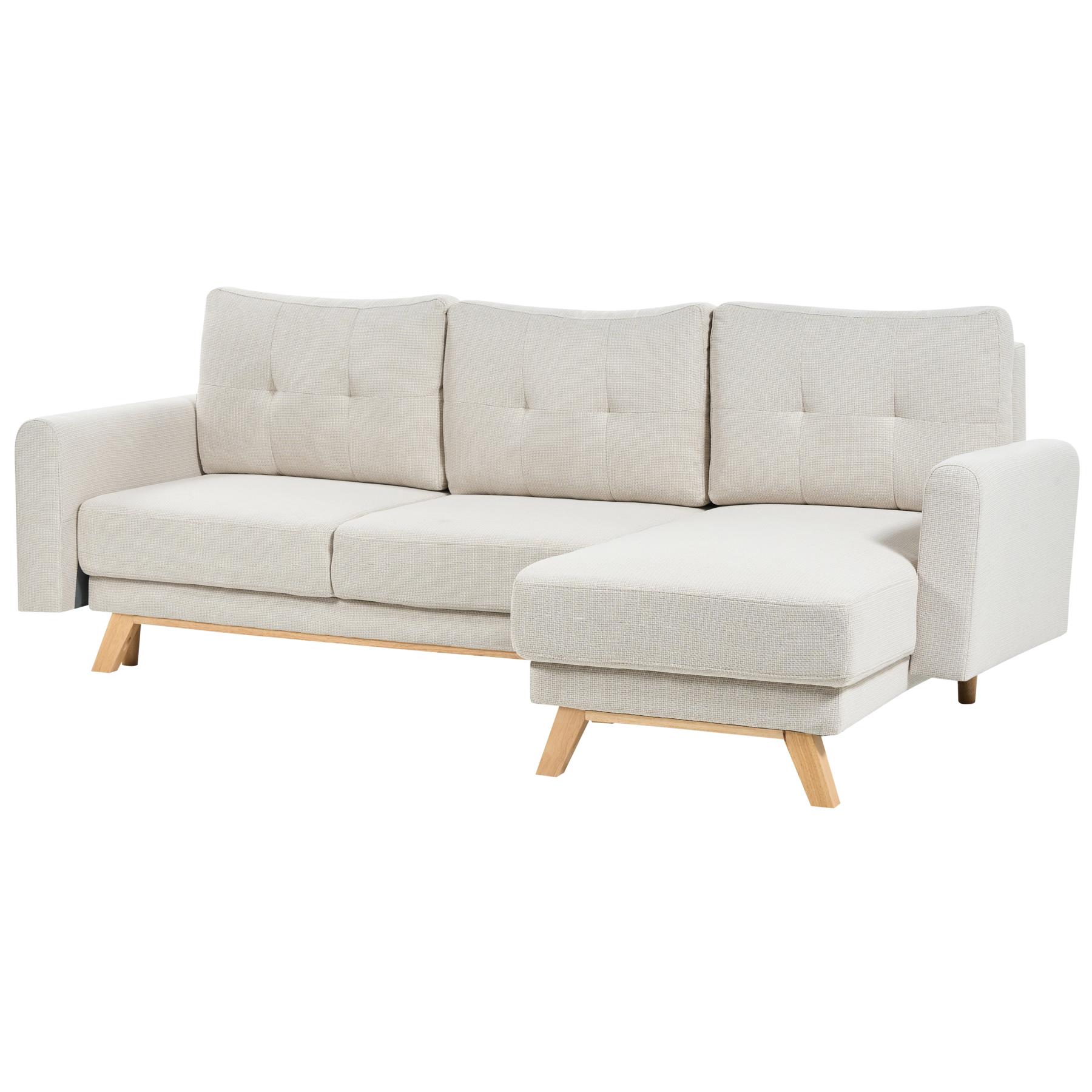 Beliani - SIRO - Slaapbank - Beige - Linkszijdig - Polyester