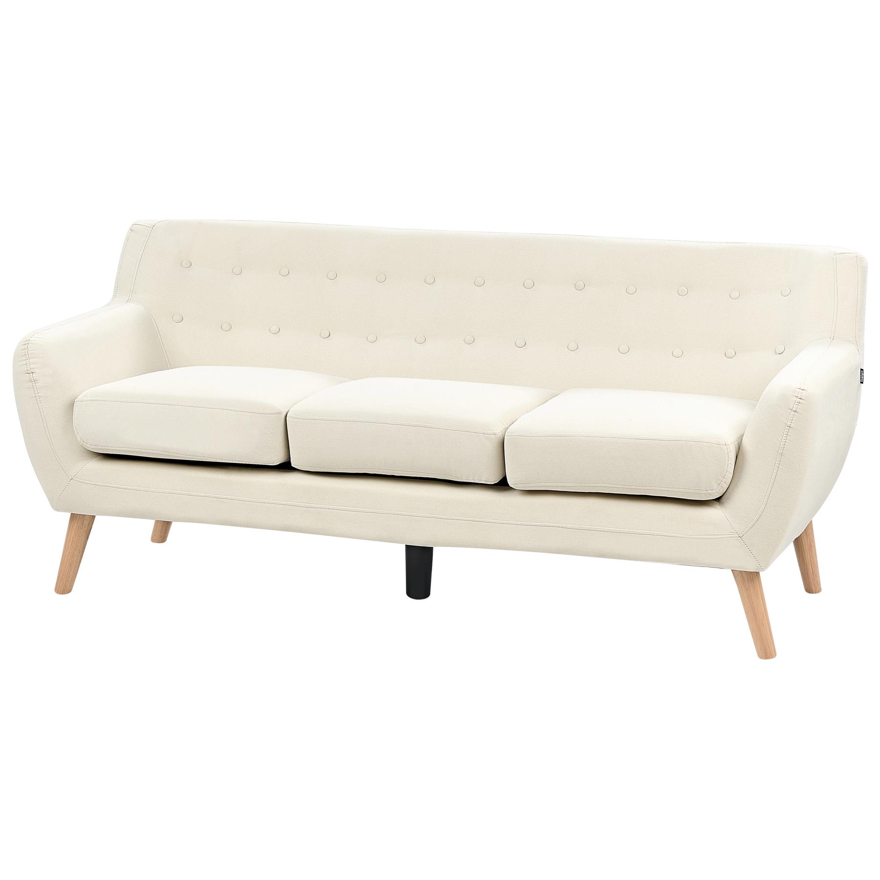 Beliani - MOTALA - Driezitsbank - Lichtbeige - Polyester