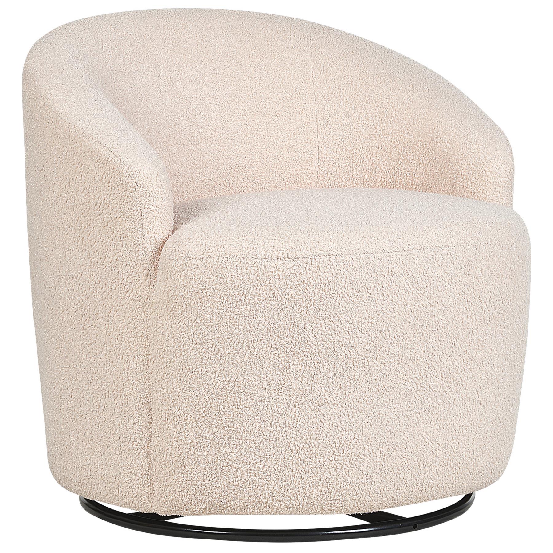 Beliani - DAVIK - Fauteuil - Beige|Zwart - Polyester