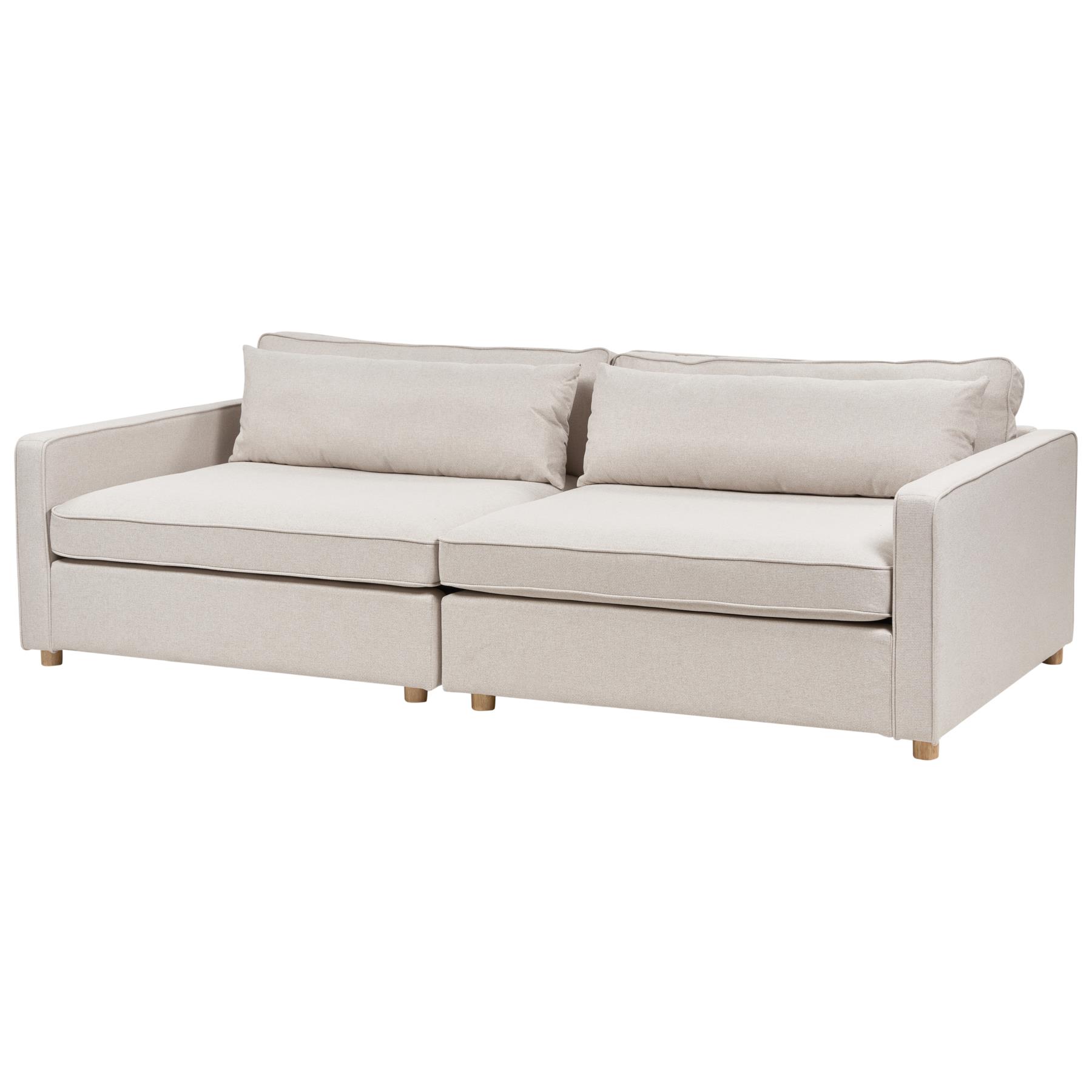 Beliani - VINSTRA - Driezitsbank - Beige - Polyester