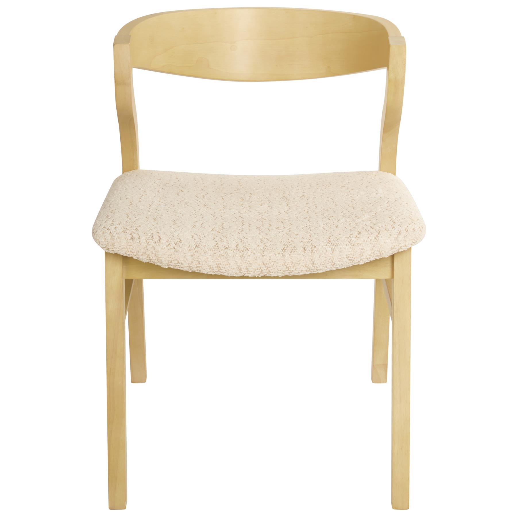 Beliani - YUBA - Eetkamerstoel set van 2 - Lichthout|Beige - Bouclé
