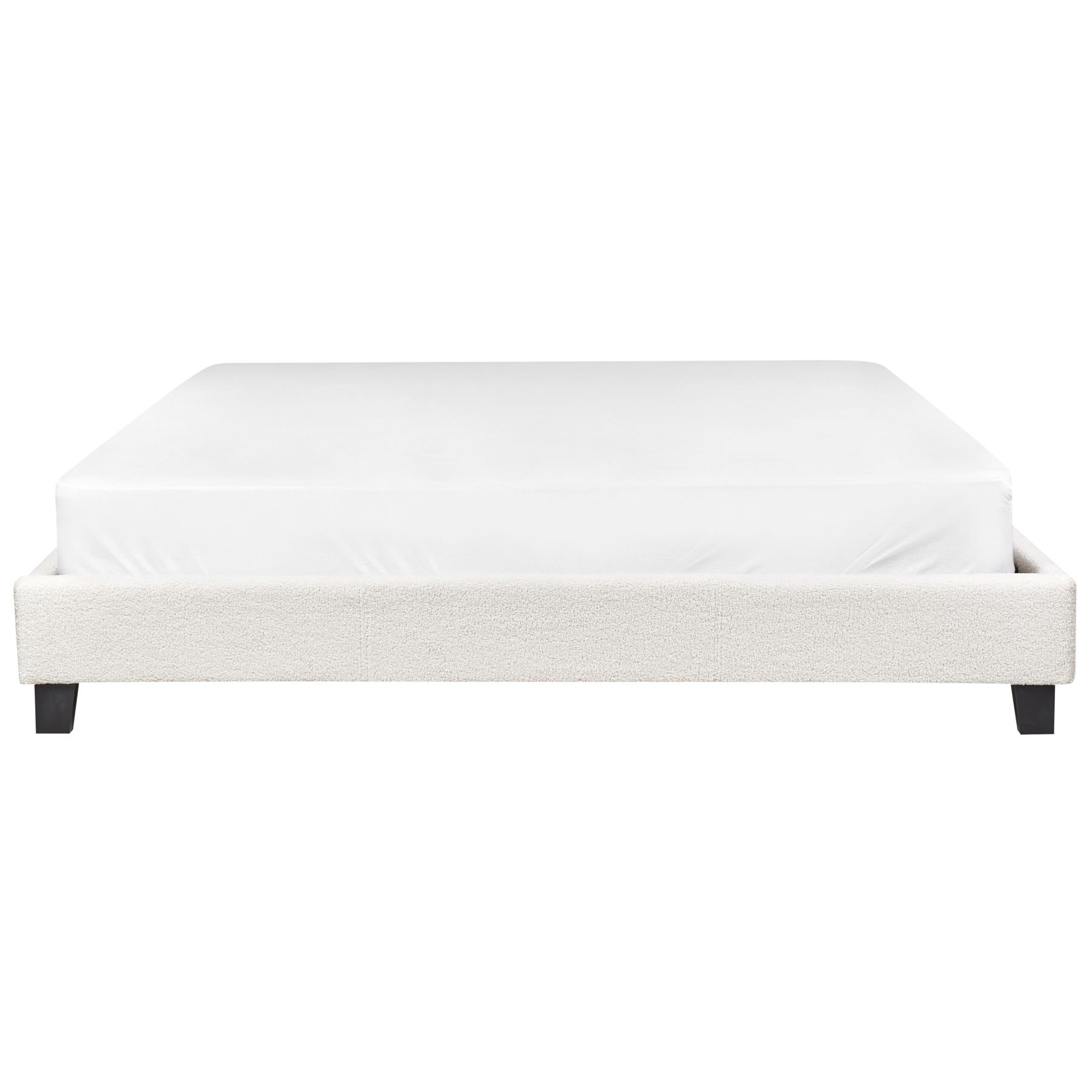 Beliani - ROANNE - Tweepersoonsbed - Crème - 180 x 200 cm - Bouclé