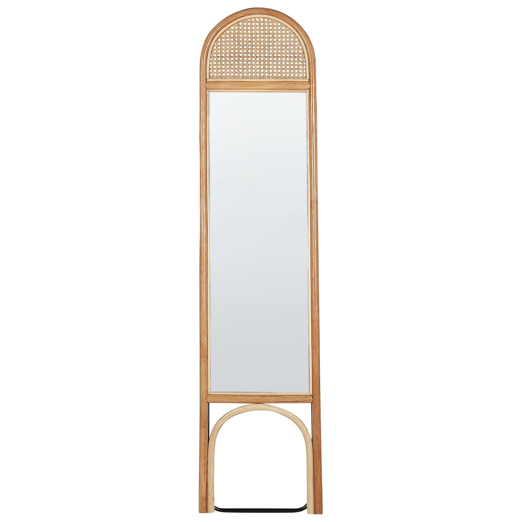 Beliani - BRUSSEY - Staande spiegel - Naturel - Rotan