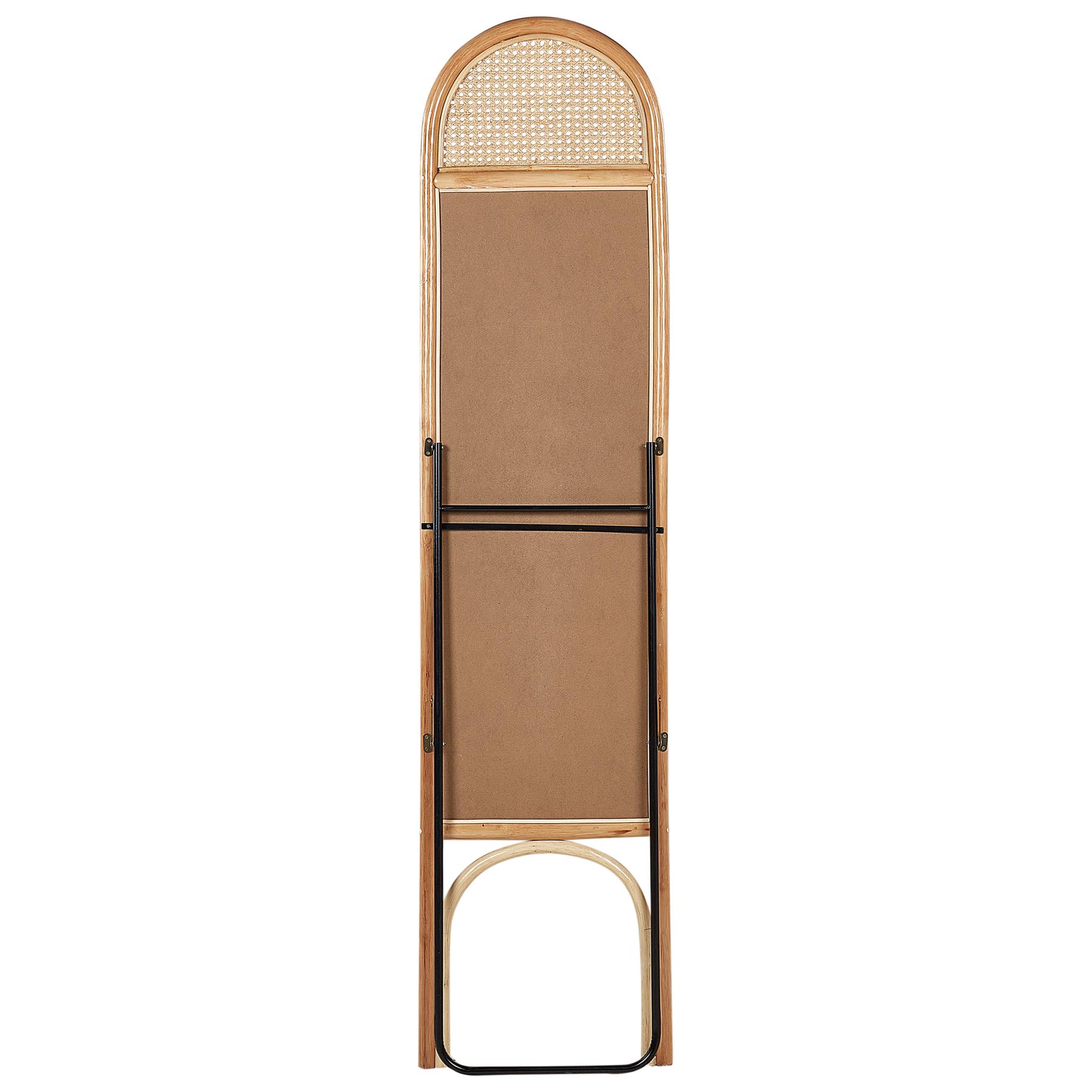 Beliani - BRUSSEY - Staande spiegel - Naturel - Rotan