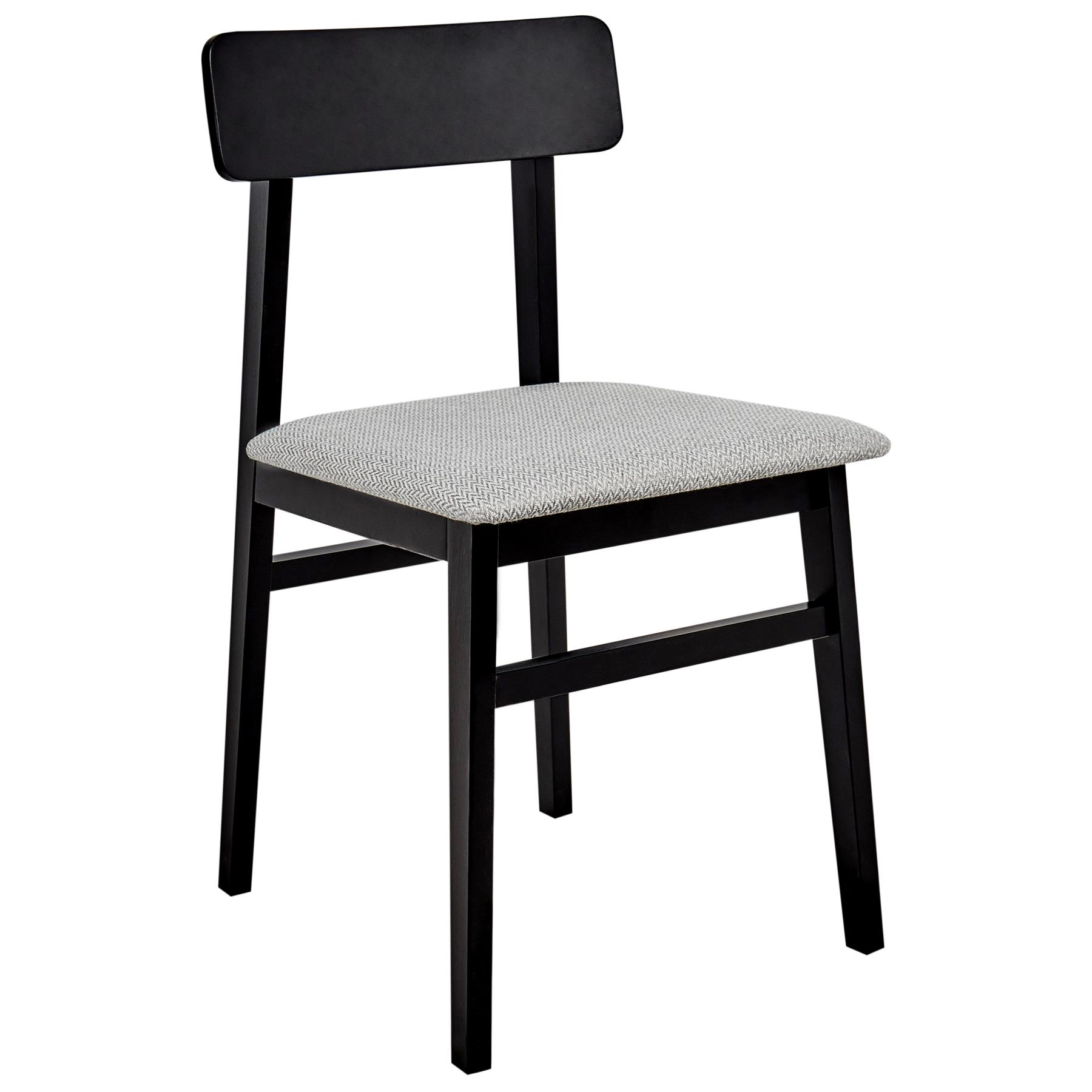 Beliani-STACY-Eetkamerstoelen set van 2-Zwart|Lichtgrijs-Rubberhout