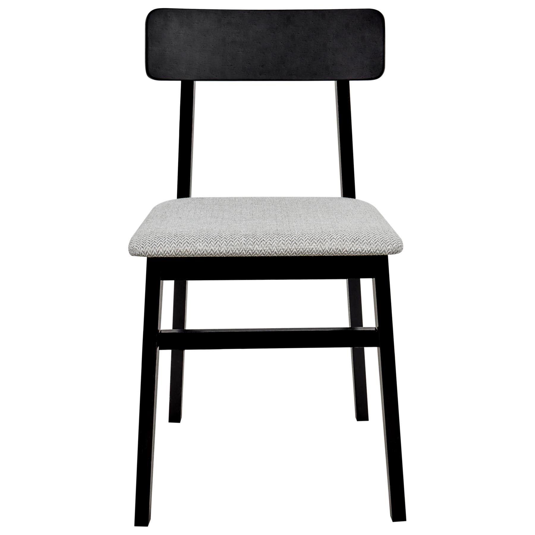 Beliani-STACY-Eetkamerstoelen set van 2-Zwart|Lichtgrijs-Rubberhout