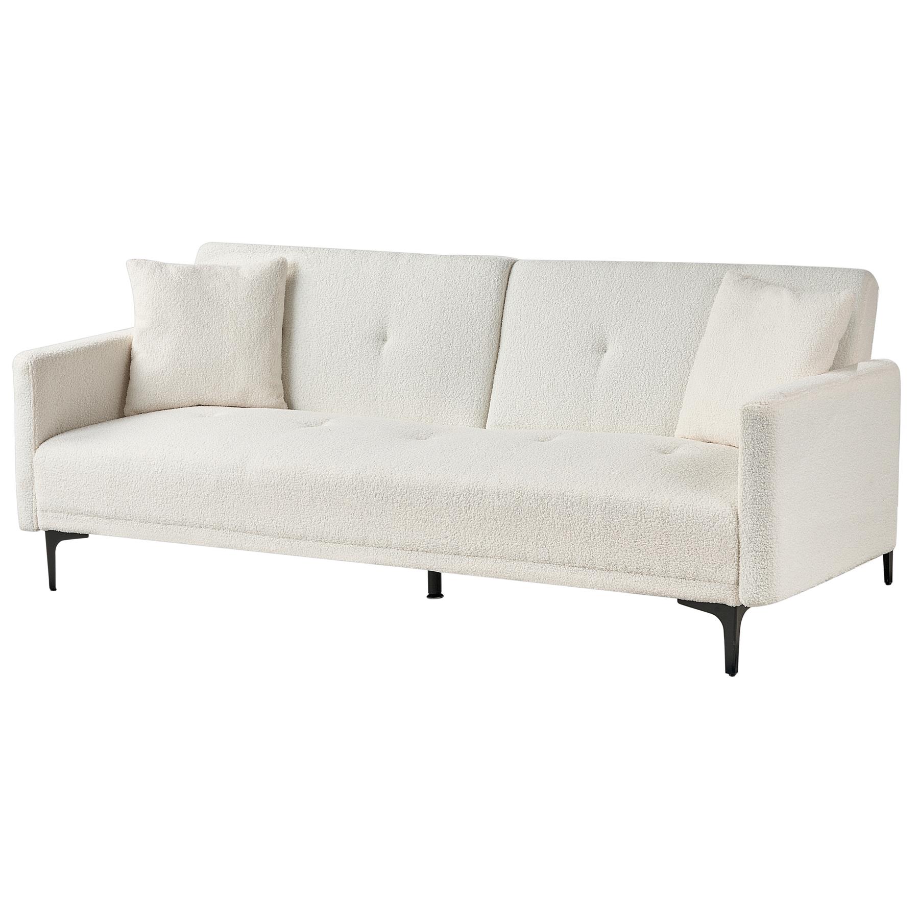 Beliani - LUCAN - Slaapbank 3-zits - Off-white - Polyester
