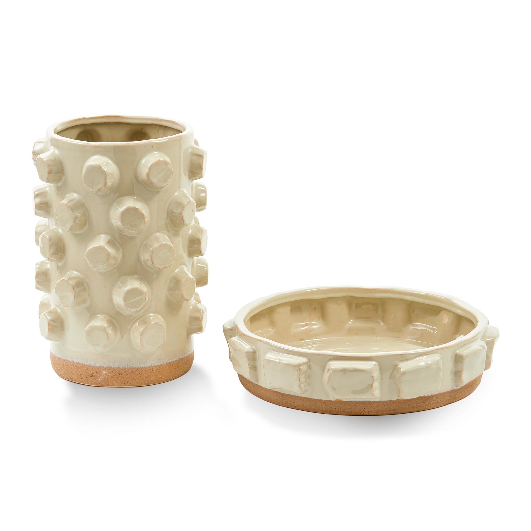 POLSPOTTEN Structure Vaas - M - Beige
