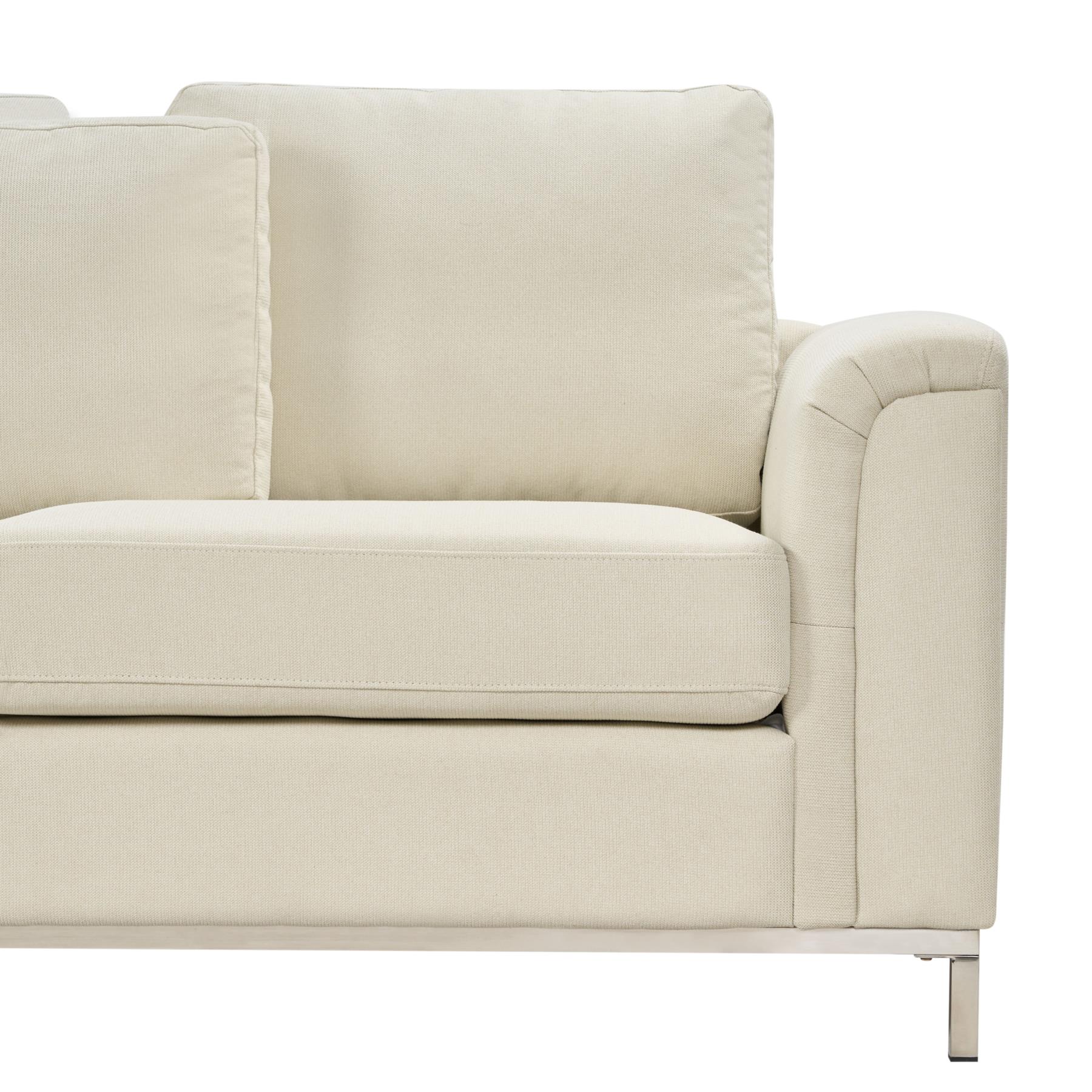 Beliani-OSLO-Hoekbank met ottomaan-Beige-Rechts-270 cm-Polyester