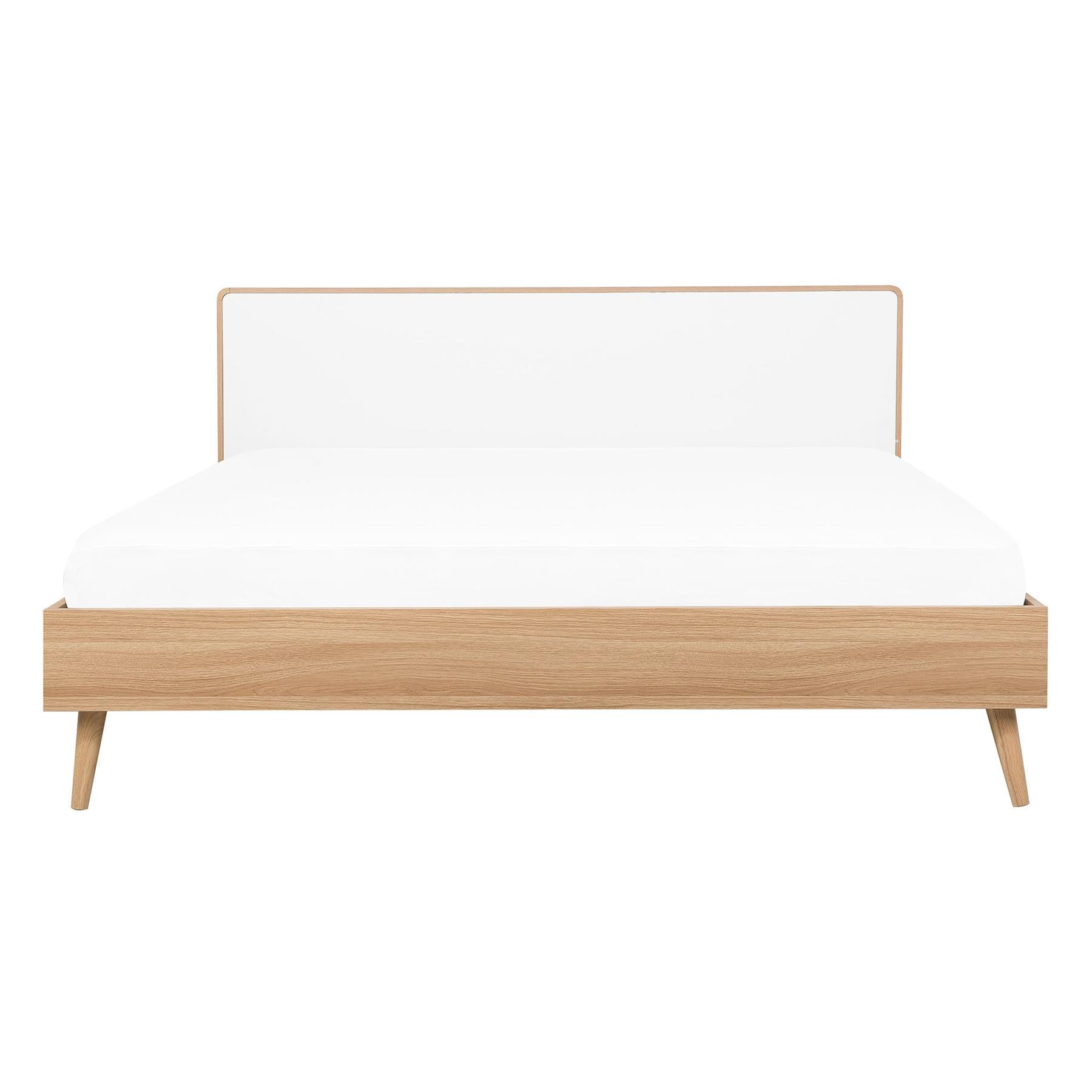 Beliani-SERRIS-Tweepersoonsbed LED-Wit-140 x 200 cm-Vezelplaat
