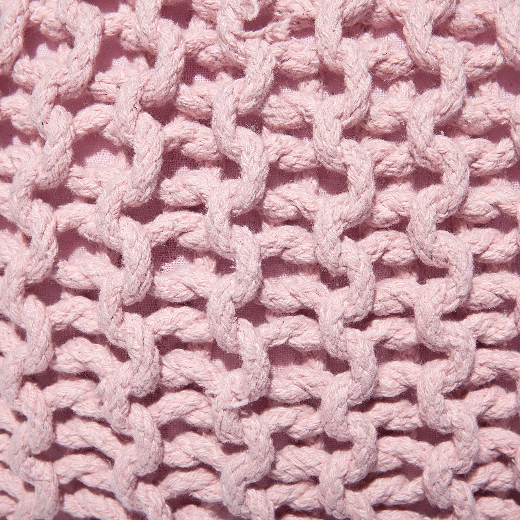 Beliani - CONRAD - Poef - Roze - 50 cm - Katoen