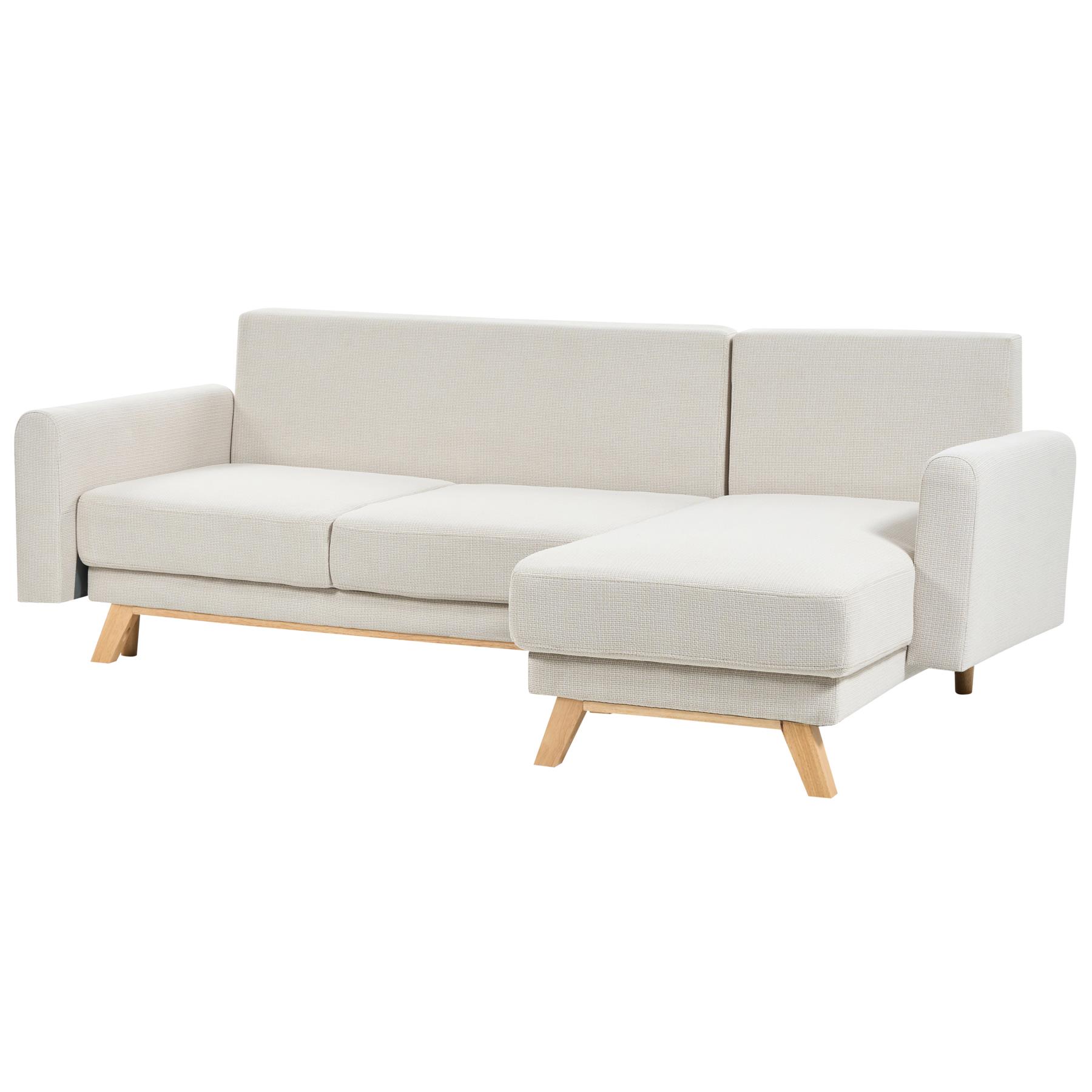 Beliani - SIRO - Slaapbank - Beige - Linkszijdig - Polyester