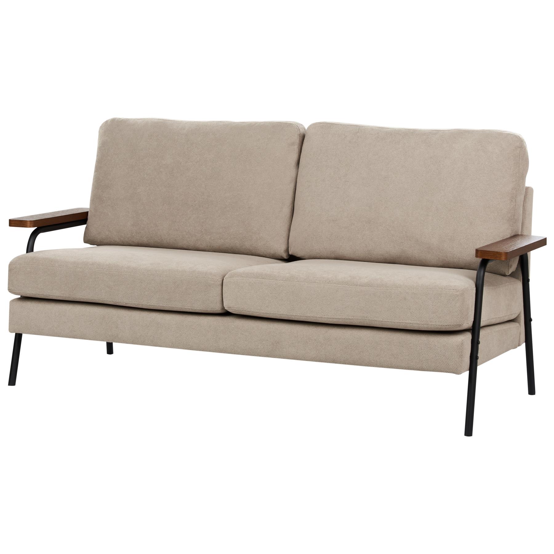 Beliani - AKRANES - Driezitsbank - Taupe - Stof