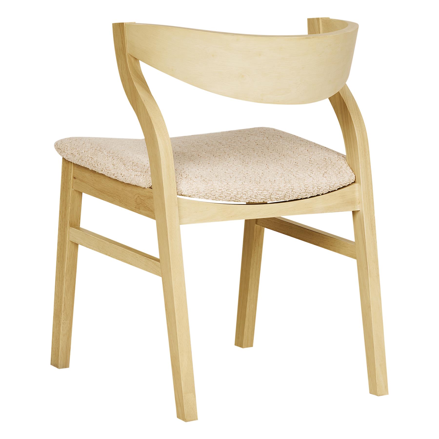 Beliani - YUBA - Eetkamerstoel set van 2 - Lichthout|Beige - Bouclé