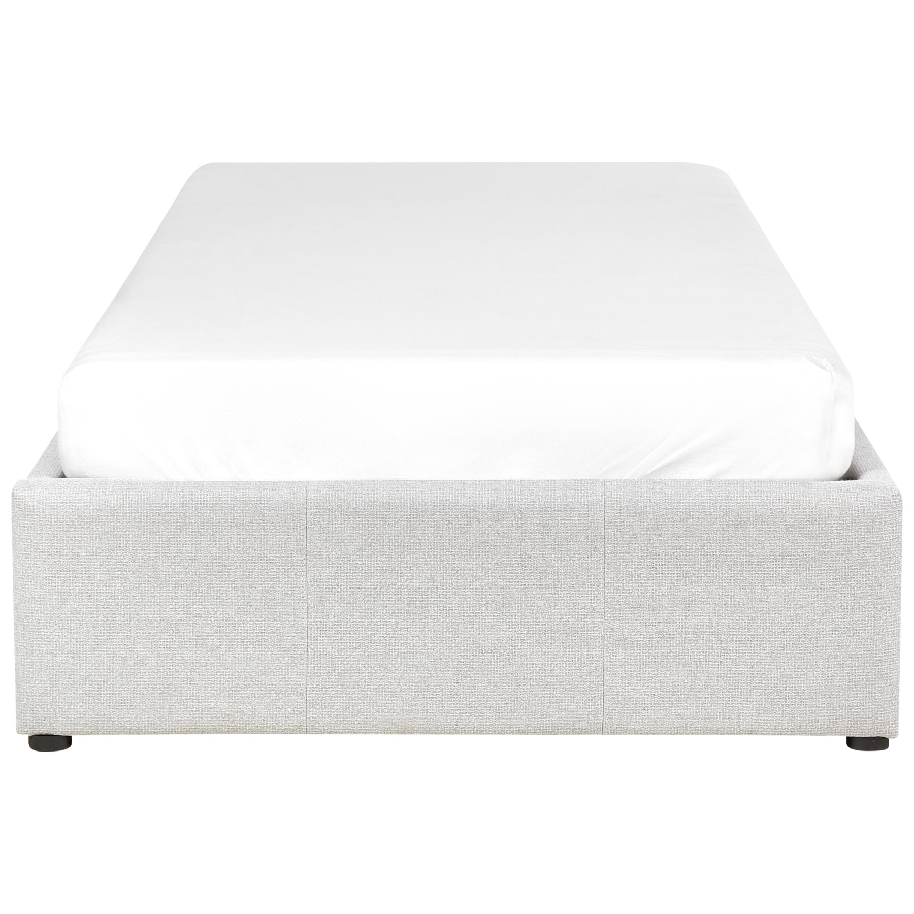 Beliani-DINAN-Eenpersoonsbed-Lichtgrijs-90 x 200 cm-Polyester
