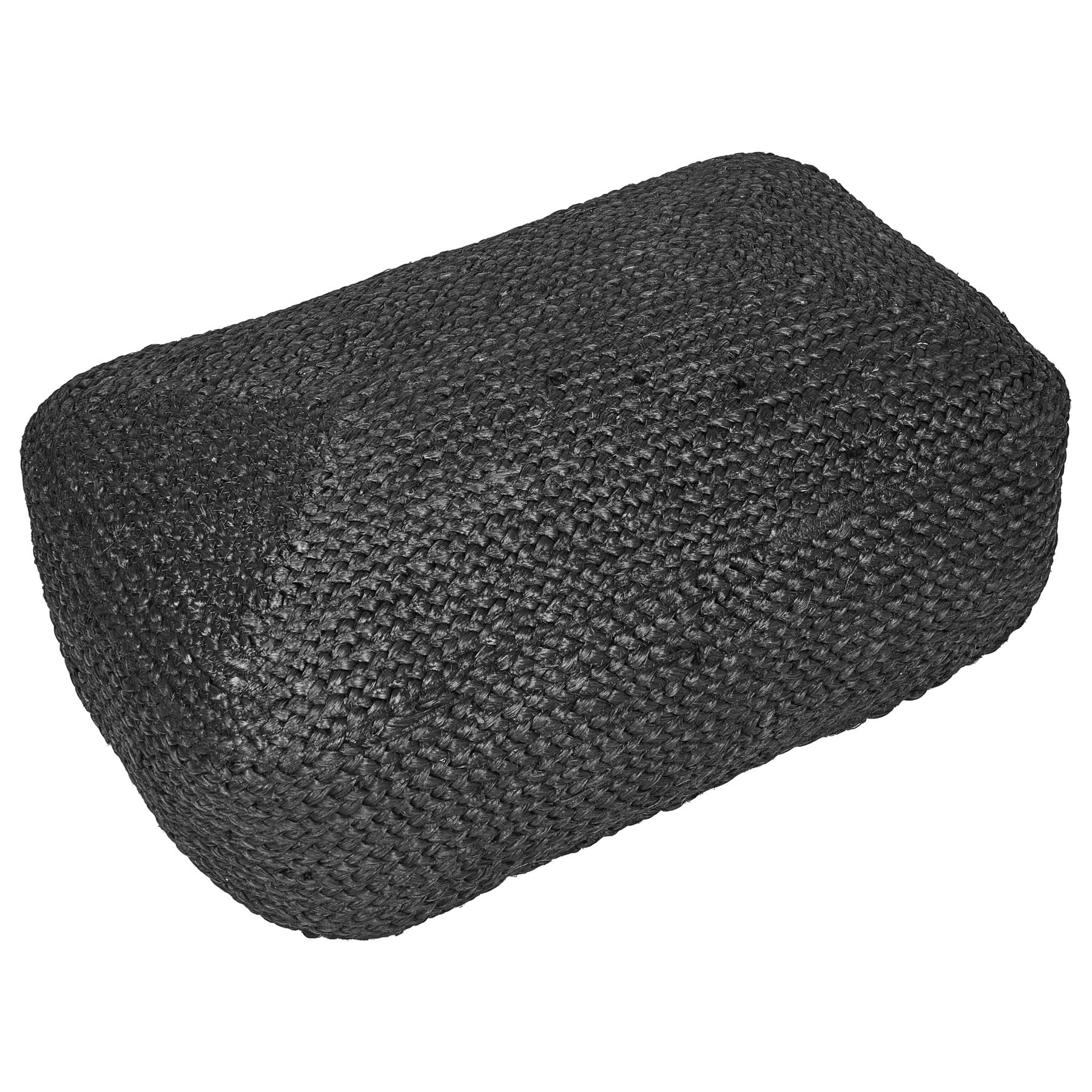 Beliani - ISARDA - Vloerkussen - Zwart - 70 x 40 x 20 cm - Jute