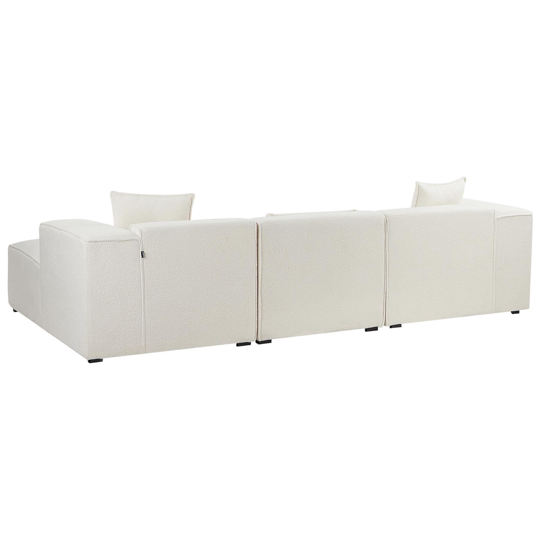 Beliani-DOLVA-Hoekbank-Gebroken wit-Rechtszijdig-294 cm-Bouclé
