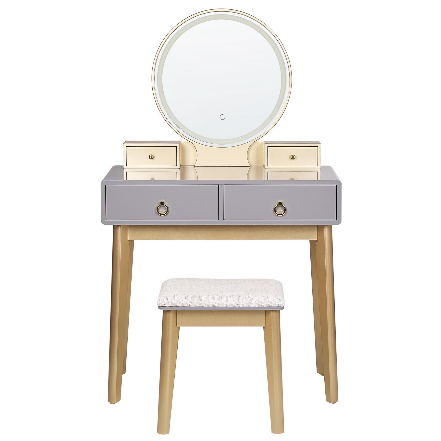 Beliani - FEDRY - Kaptafel - Grijs|Goud - MDF