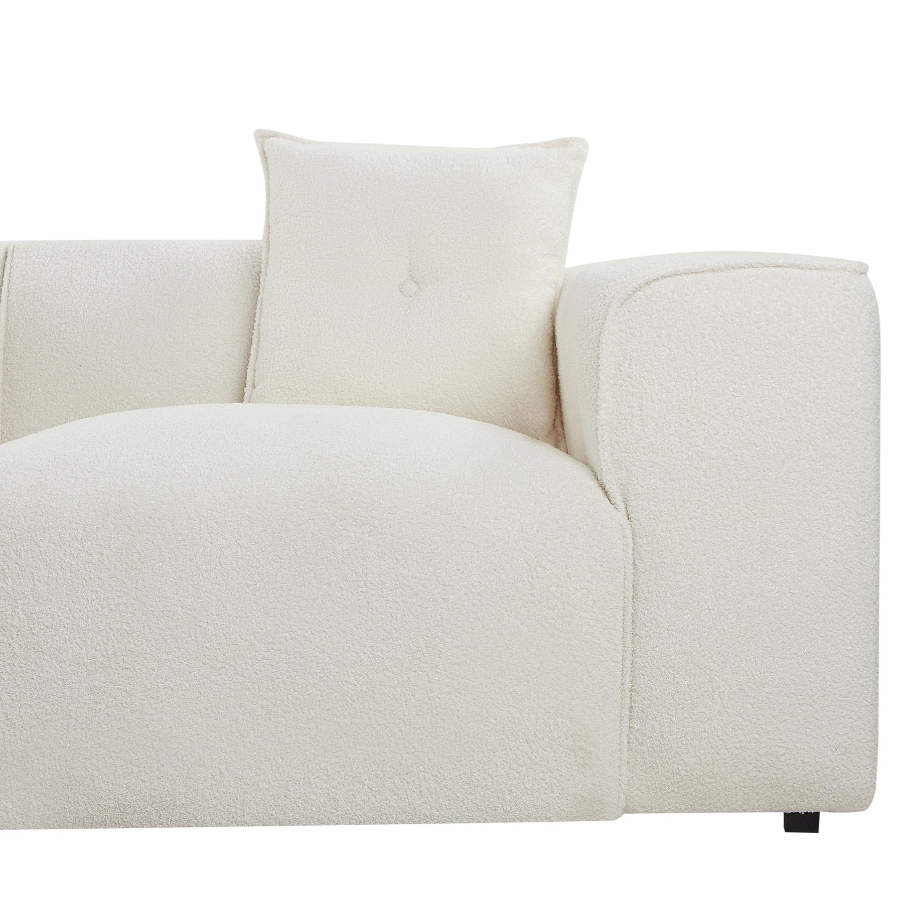 Beliani-DOLVA-Hoekbank-Gebroken wit-Rechtszijdig-294 cm-Bouclé