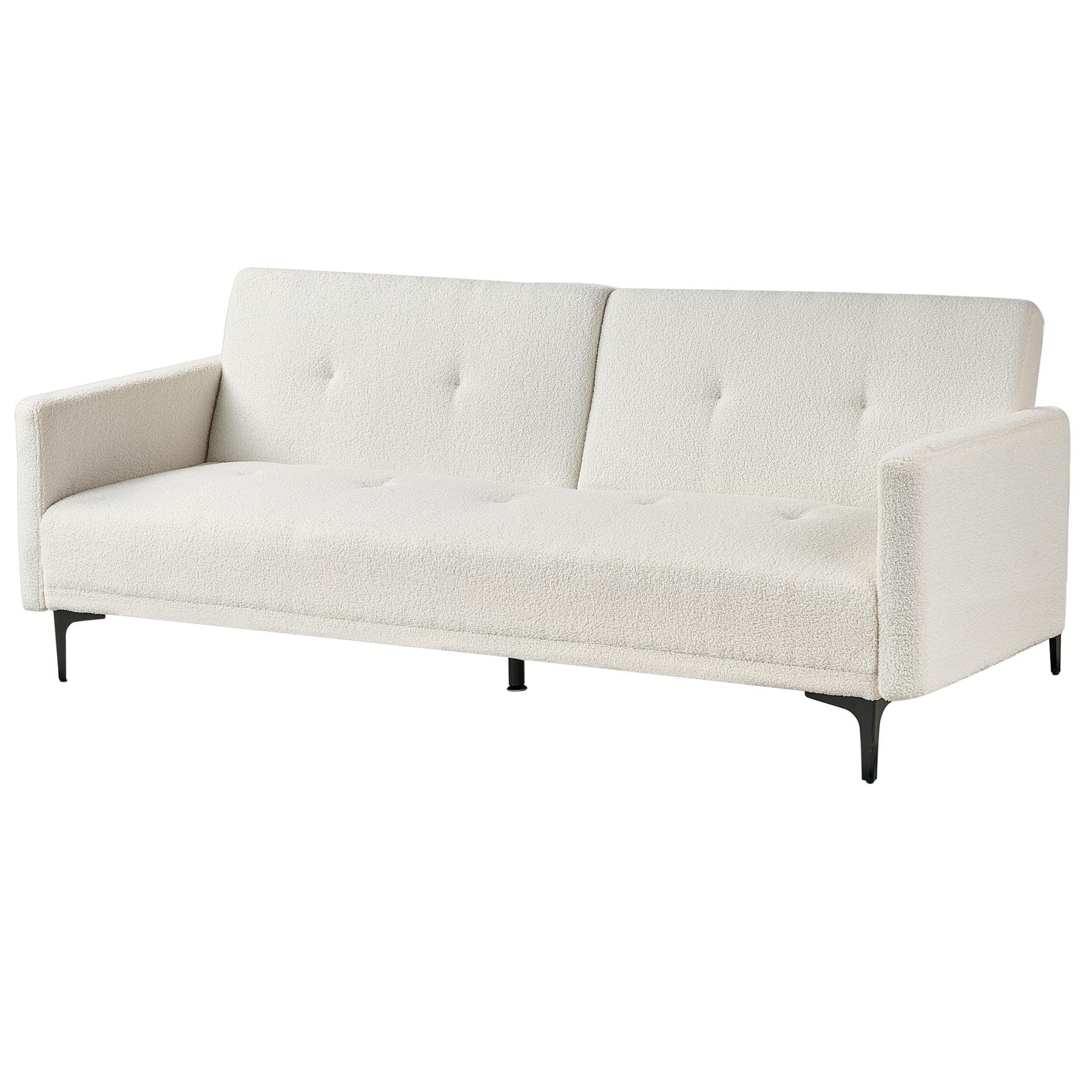 Beliani - LUCAN - Slaapbank 3-zits - Off-white - Polyester
