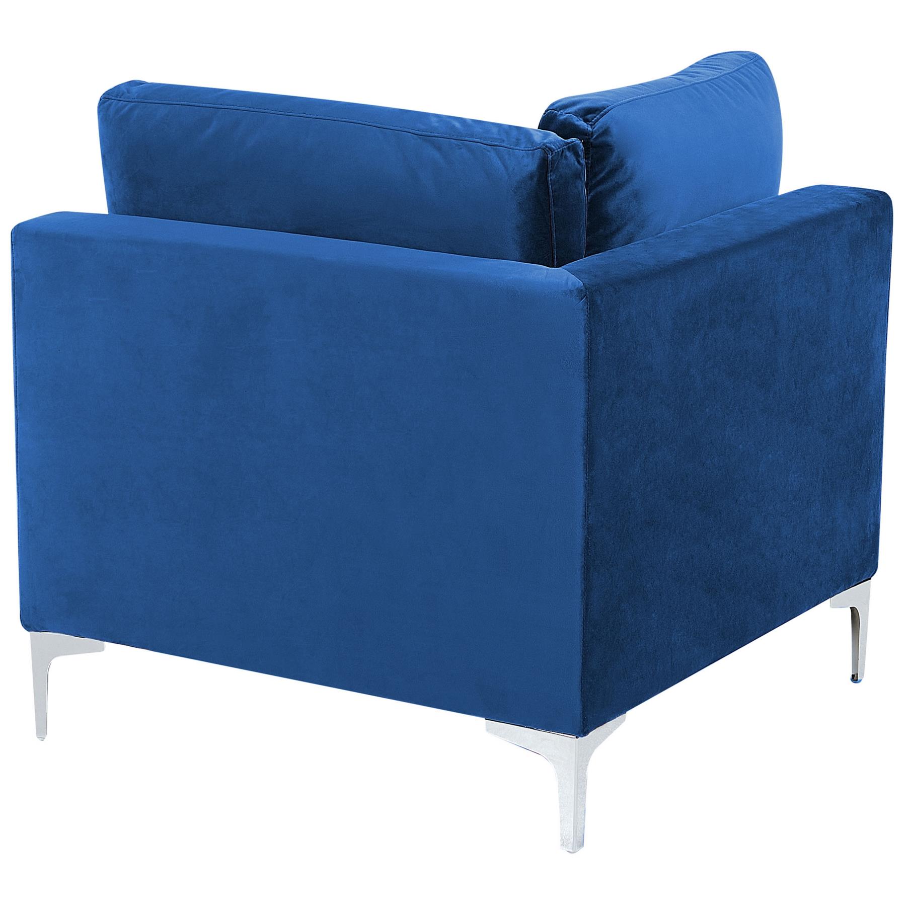 Beliani-EVJA-Hoekbank met ottomaan-Marineblauw-Linkerzijde-Fluweel