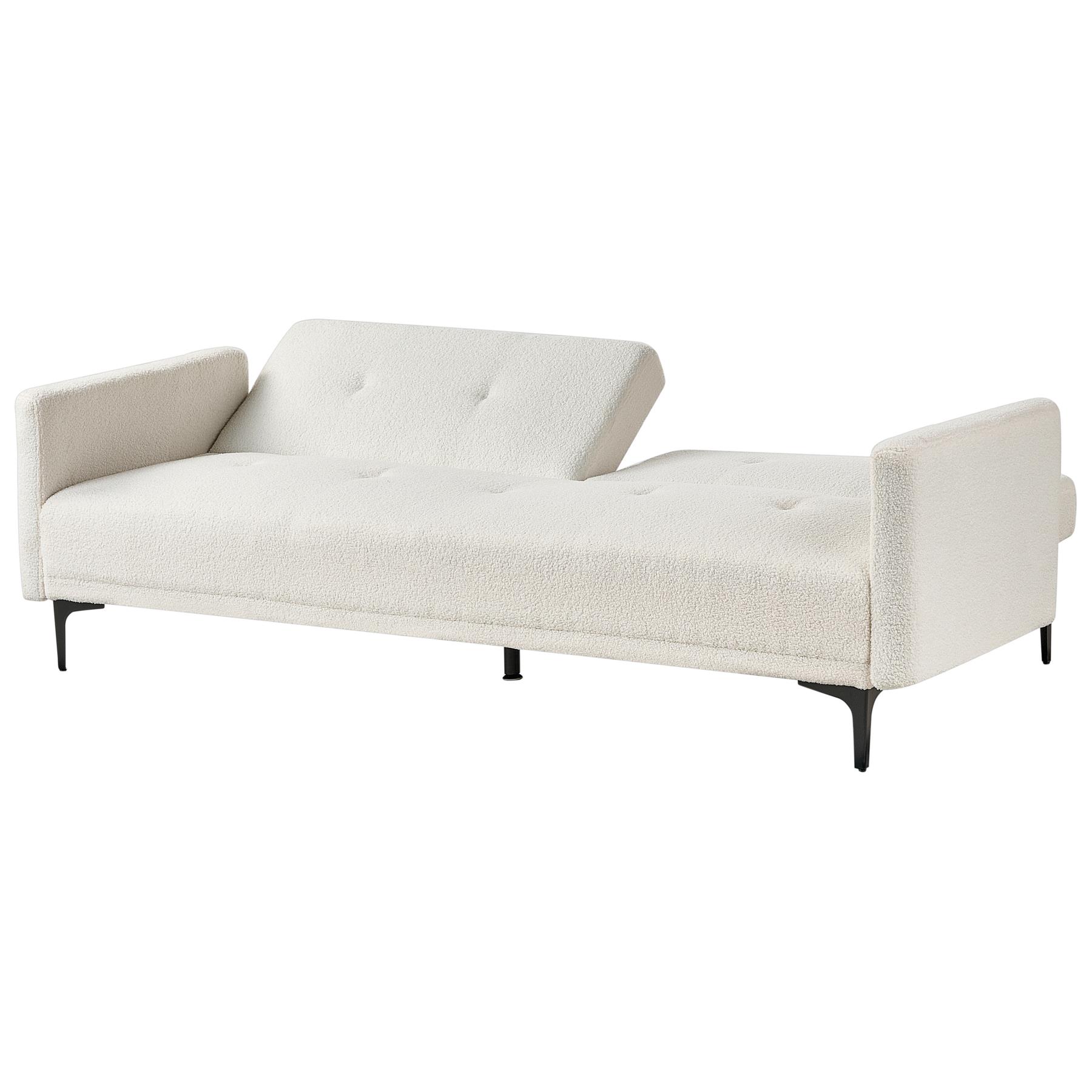 Beliani - LUCAN - Slaapbank 3-zits - Off-white - Polyester