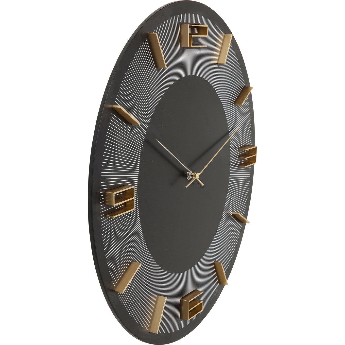 Wandklok Leonardo Zwart|Gouden Kare Design