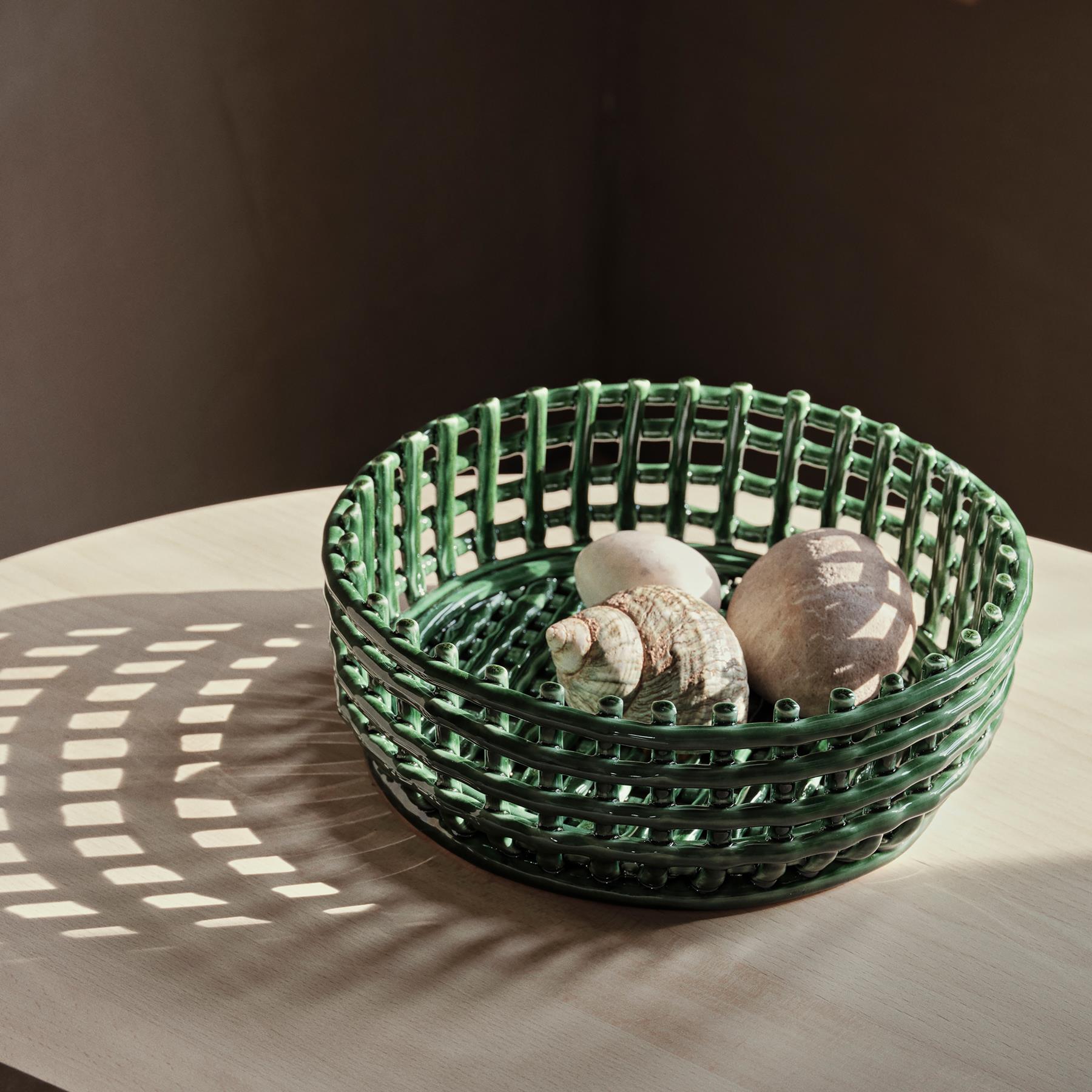 ferm LIVING Ceramic Centrepiece Schaal - Emerald Green