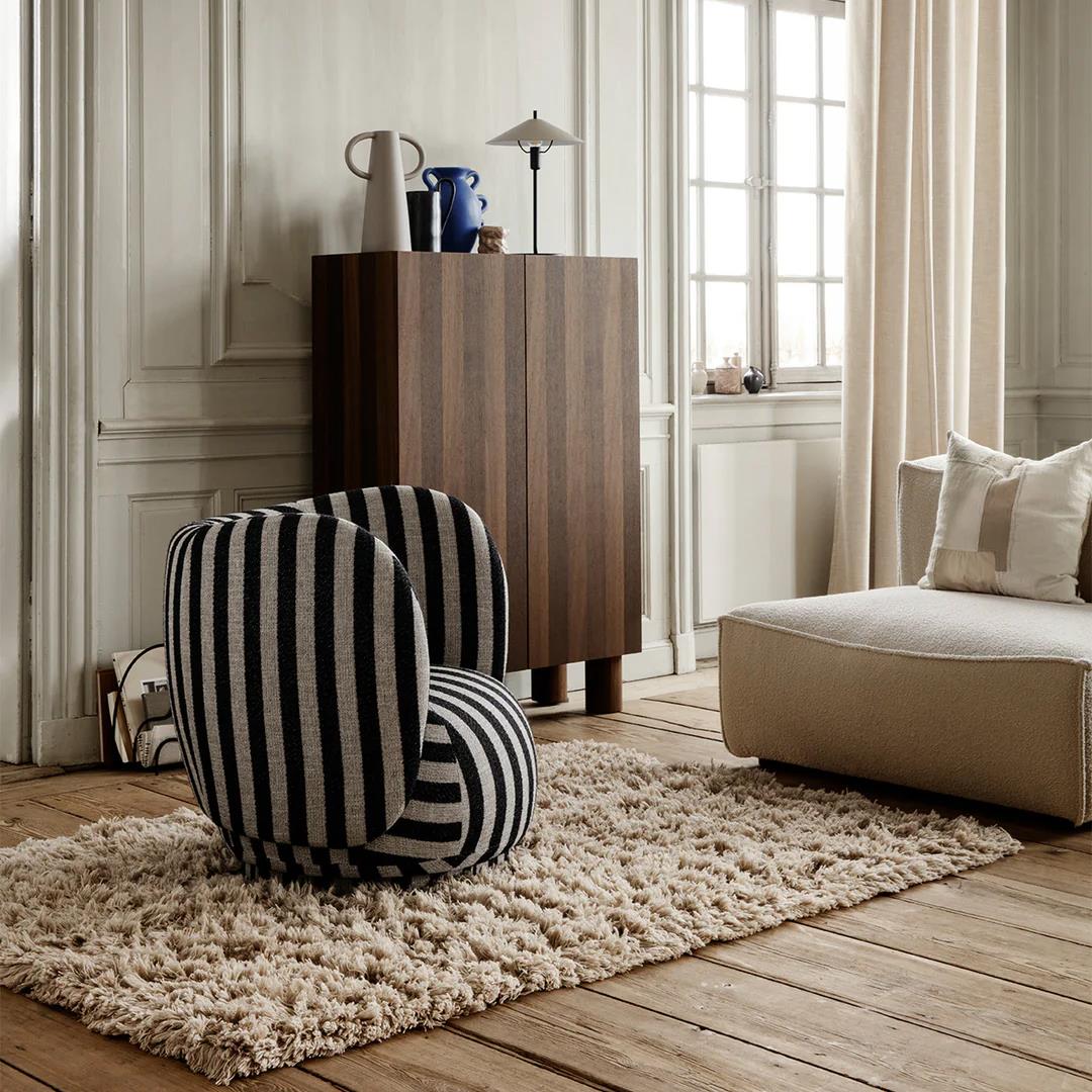 Ferm LIVING Rico Wolblend Fauteuil - Zand / Zwart
