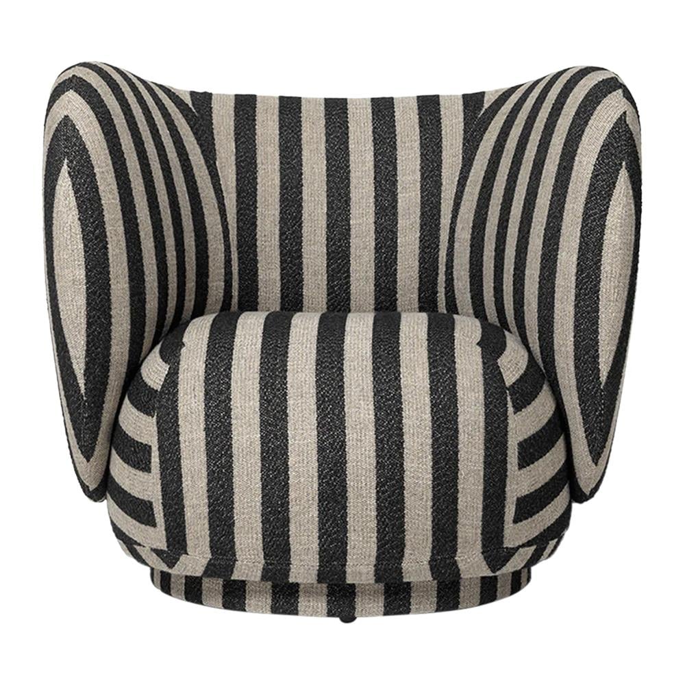 ferm LIVING Rico Wolblend Fauteuil Draaibaar - Zand / Zwart