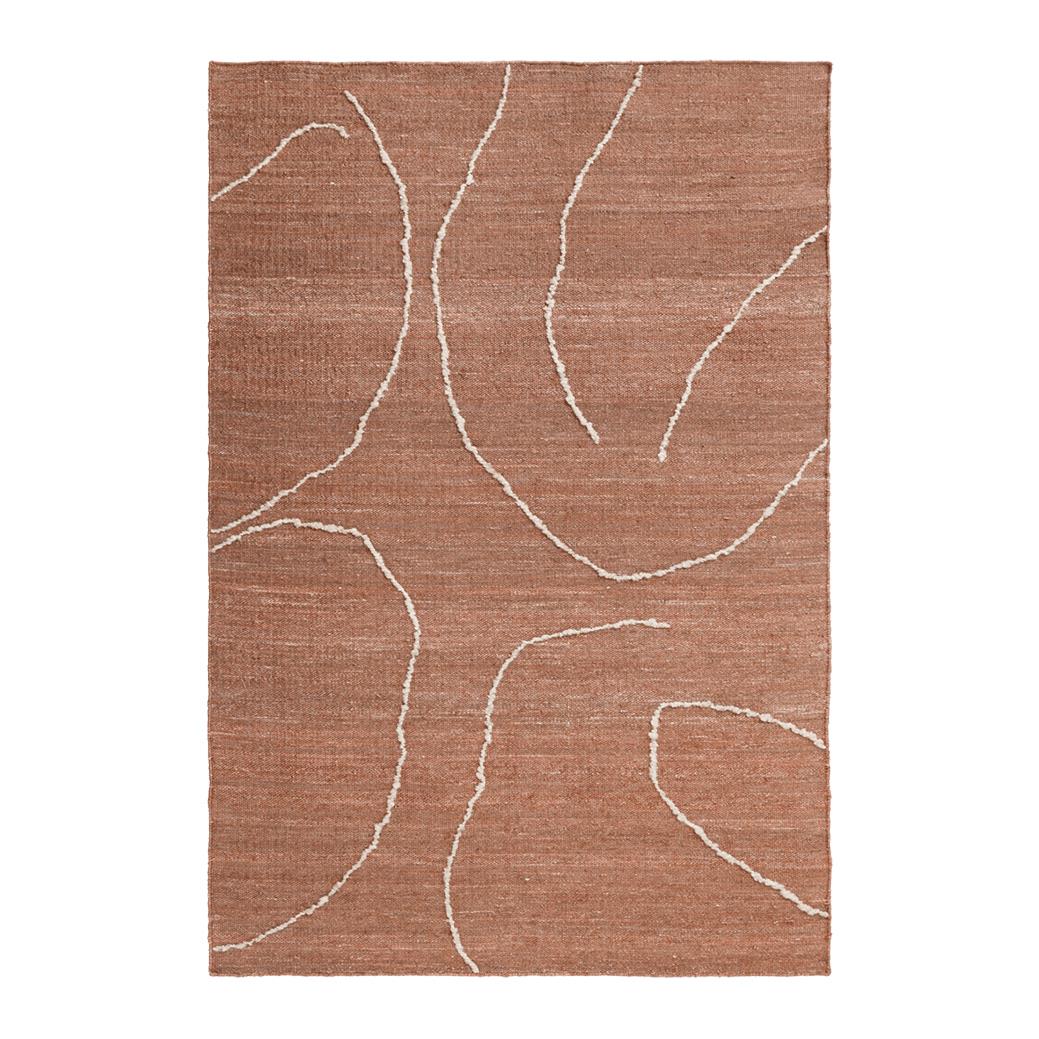 ferm LIVING Gesso Jute Vloerkleed 200 x 140 cm - Terracotta / Off-White